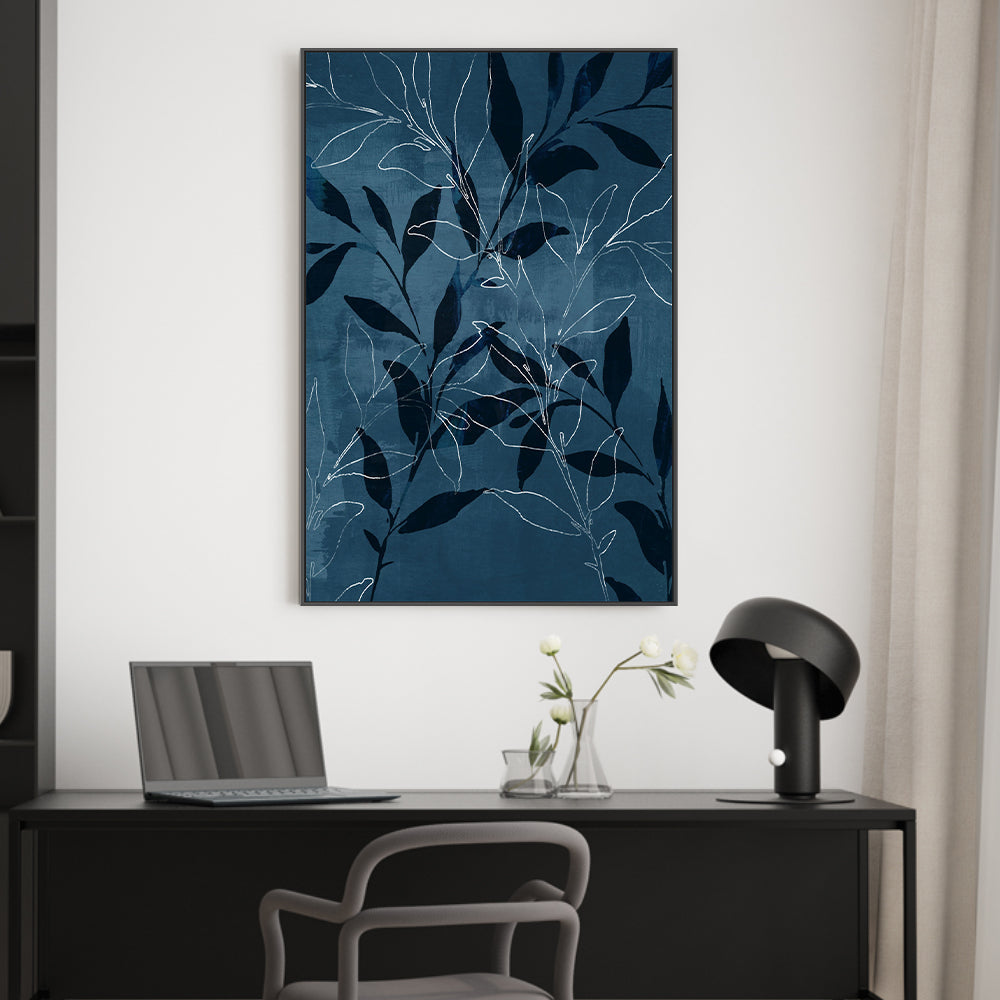 wall-art-print-canvas-poster-framed-Navy Botanical, Style A , By Nina Blue-2