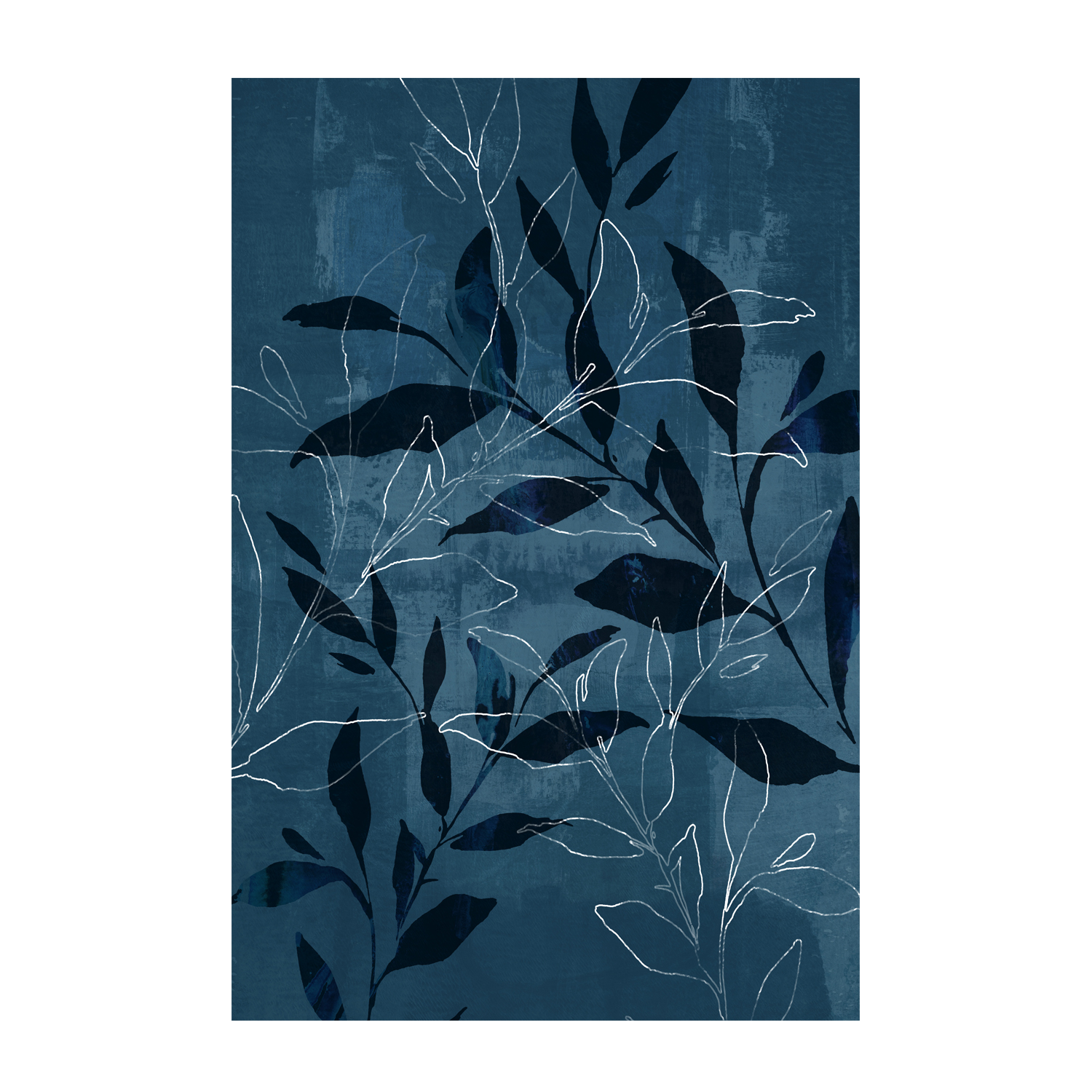 wall-art-print-canvas-poster-framed-Navy Botanical, Style B , By Nina Blue-1