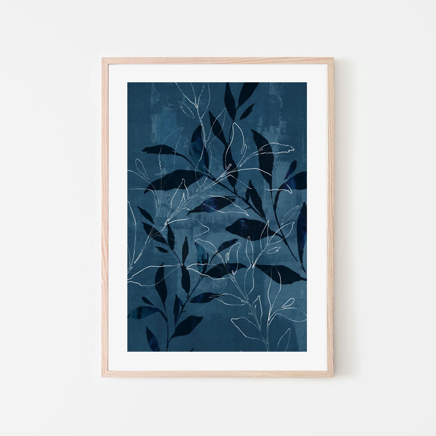 wall-art-print-canvas-poster-framed-Navy Botanical, Style B , By Nina Blue-6