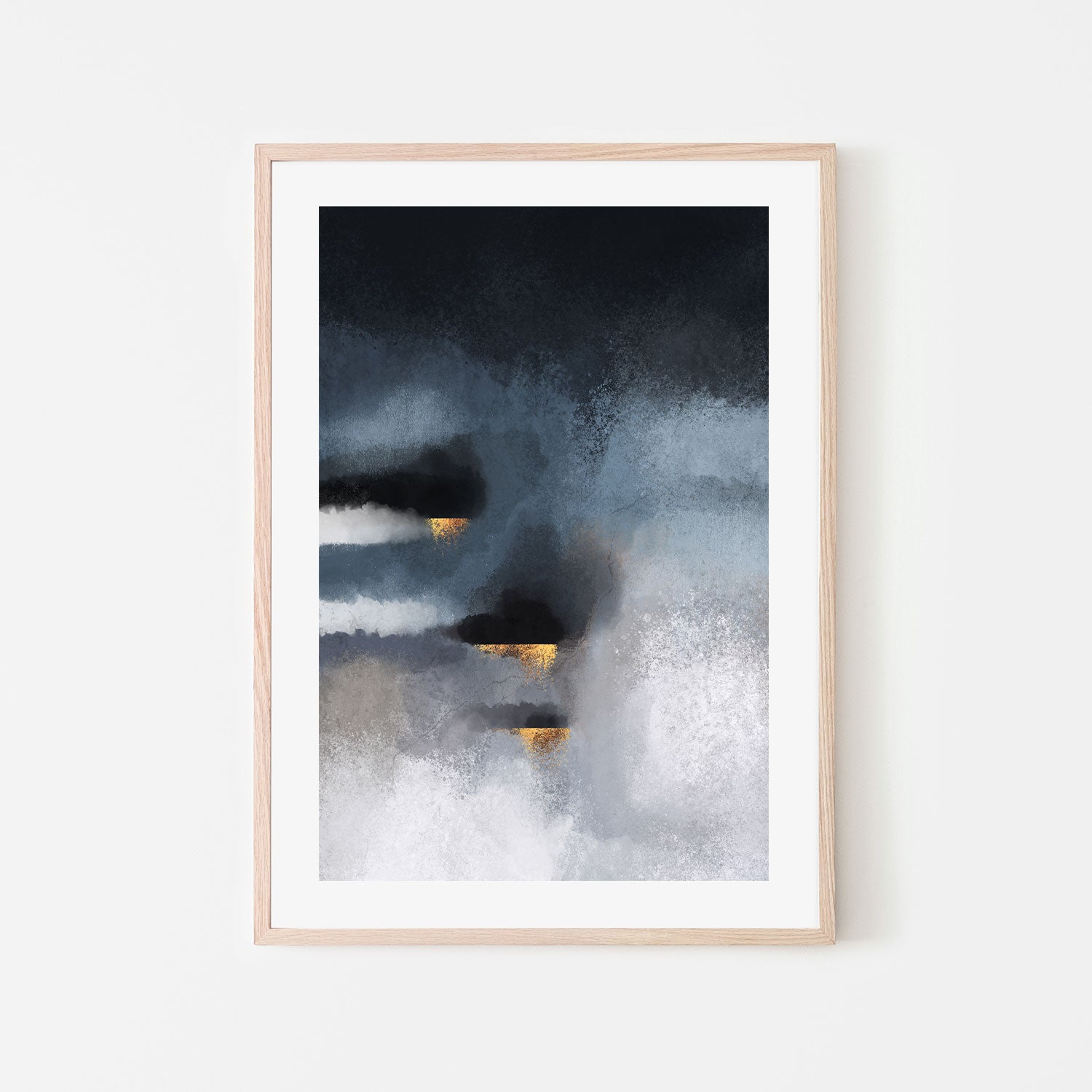 wall-art-print-canvas-poster-framed-Navy Clouded Watercolour-GIOIA-WALL-ART