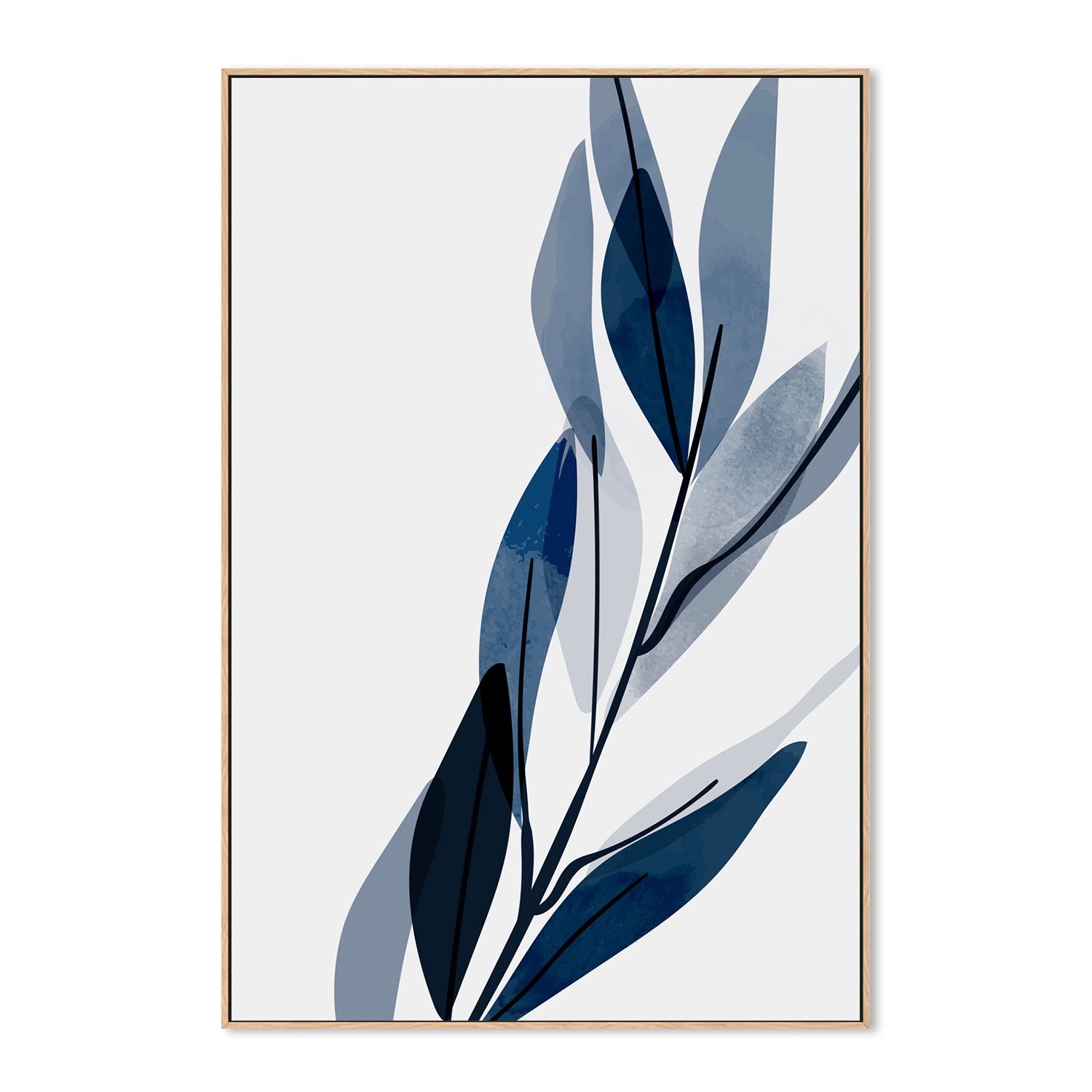 wall-art-print-canvas-poster-framed-Navy Flowers, Style C-GIOIA-WALL-ART