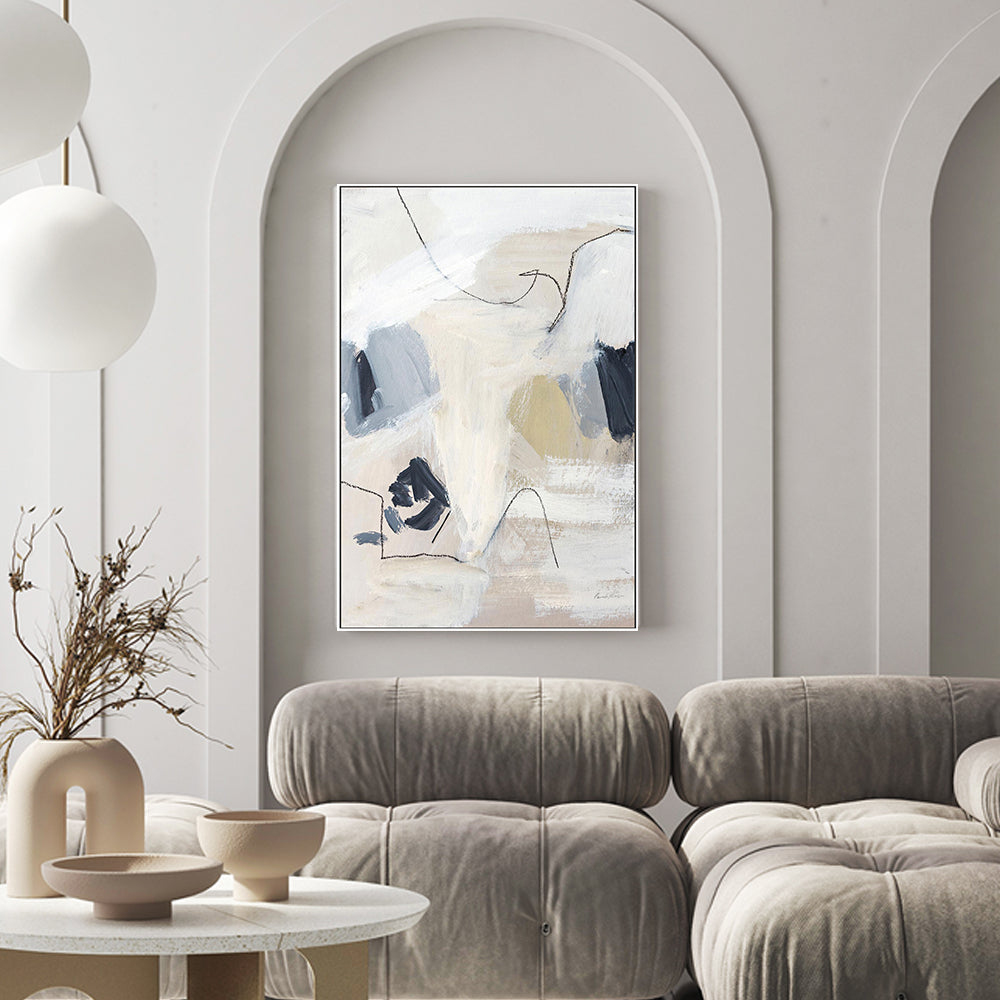 wall-art-print-canvas-poster-framed-Neutral Abstract Navy-by-Pamela Munger-Gioia Wall Art