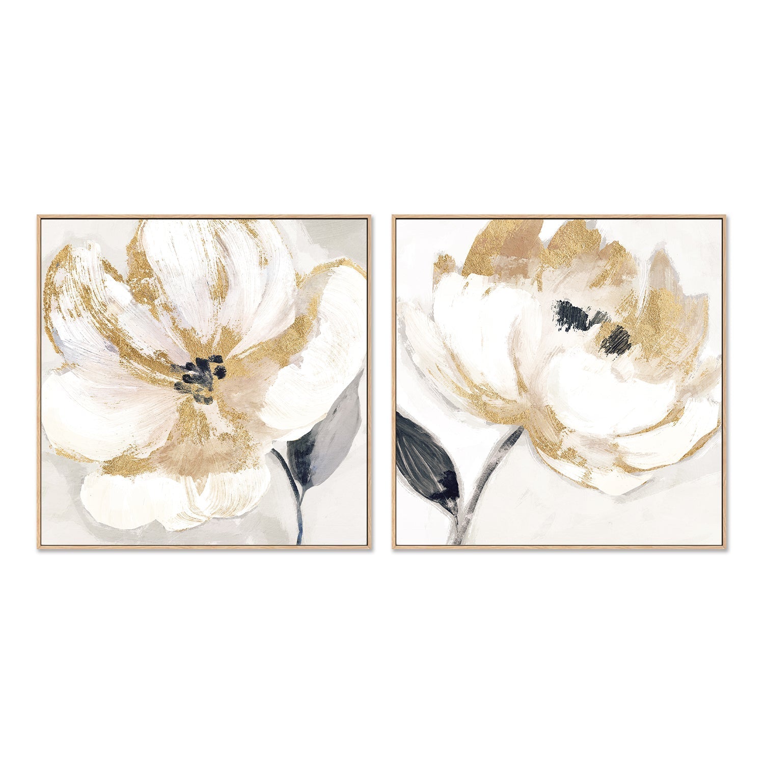 wall-art-print-canvas-poster-framed-Neutral Bloom, Style A & B, Set of 2 , By Nina Blue-4