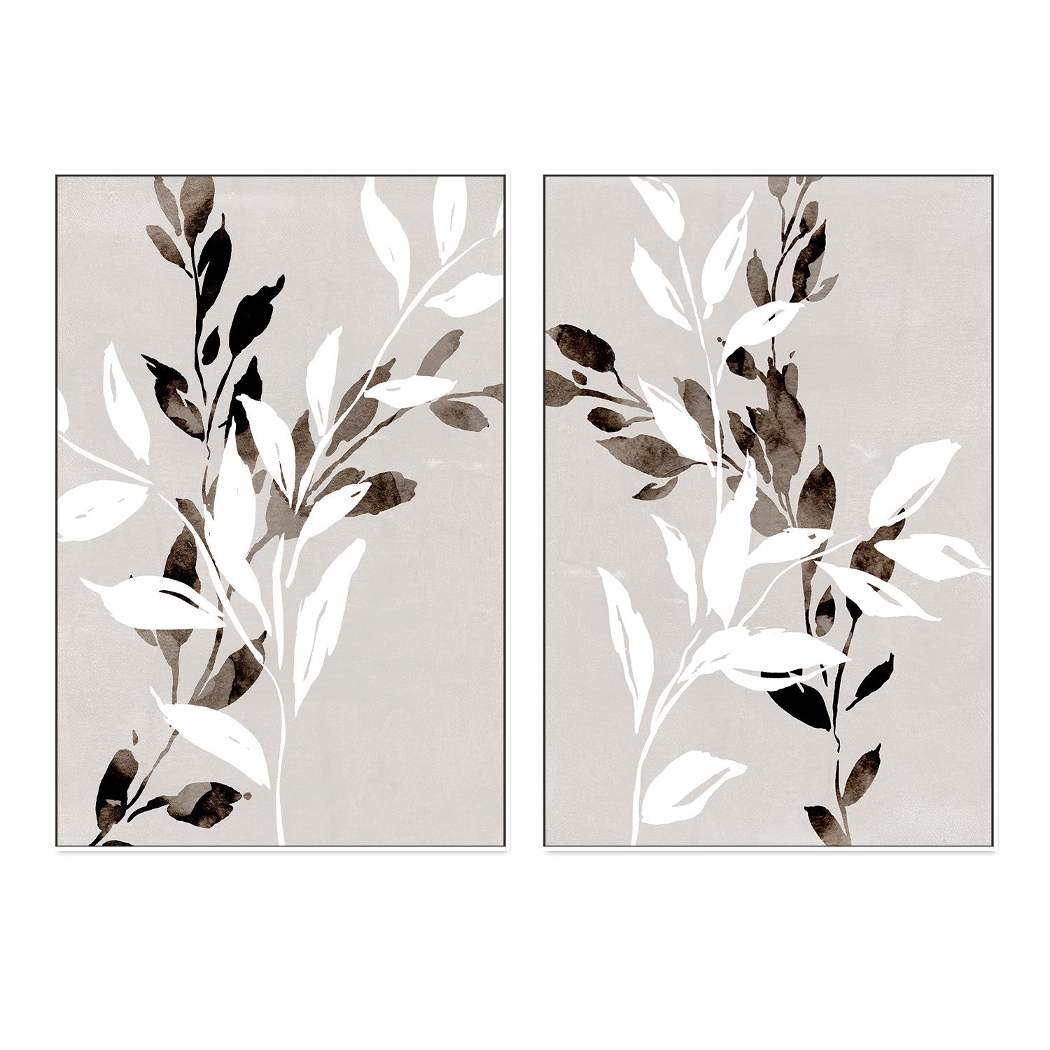 wall-art-print-canvas-poster-framed-Neutral Botanical, Style A & B, Set of 2 , By Nina Blue-5