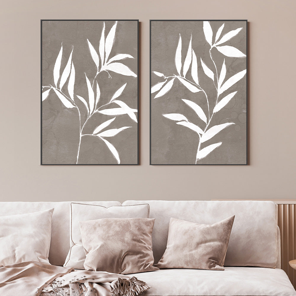 wall-art-print-canvas-poster-framed-Neutral Botanical, Style C & D, Set of 2 , By Nina Blue-2