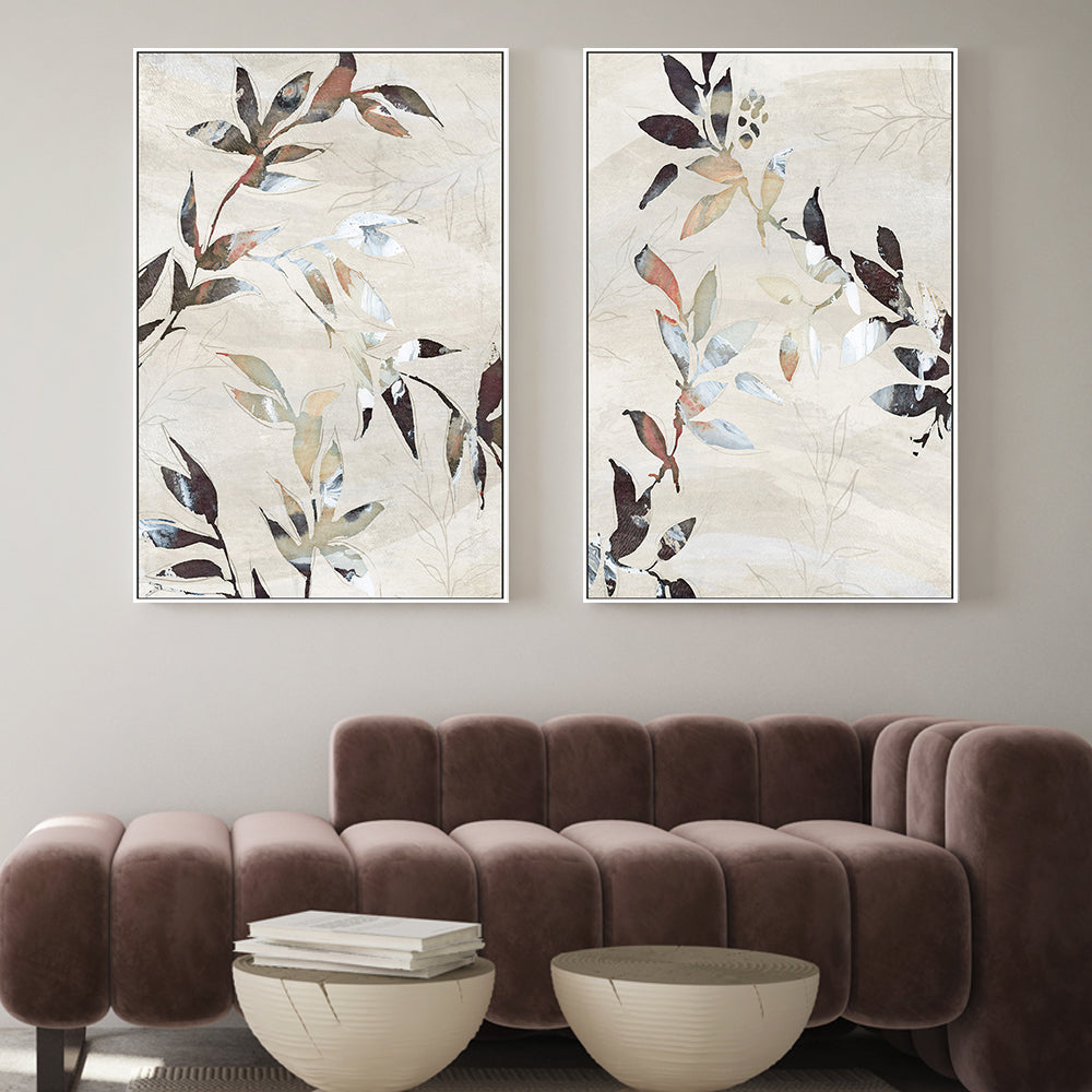 wall-art-print-canvas-poster-framed-Neutral Botanical, Style E & F, Set of 2 , By Nina Blue-2