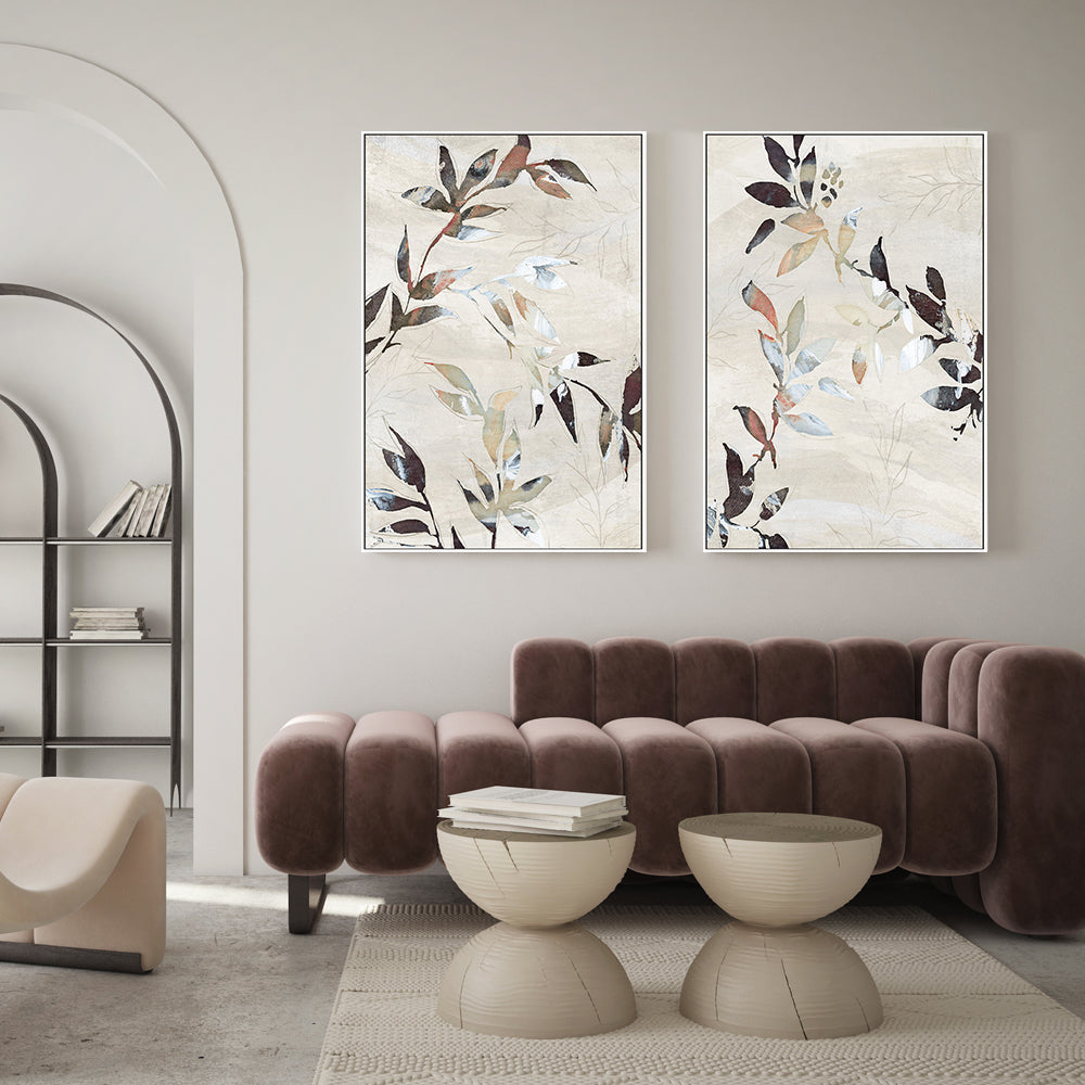 wall-art-print-canvas-poster-framed-Neutral Botanical, Style E & F, Set of 2 , By Nina Blue-7