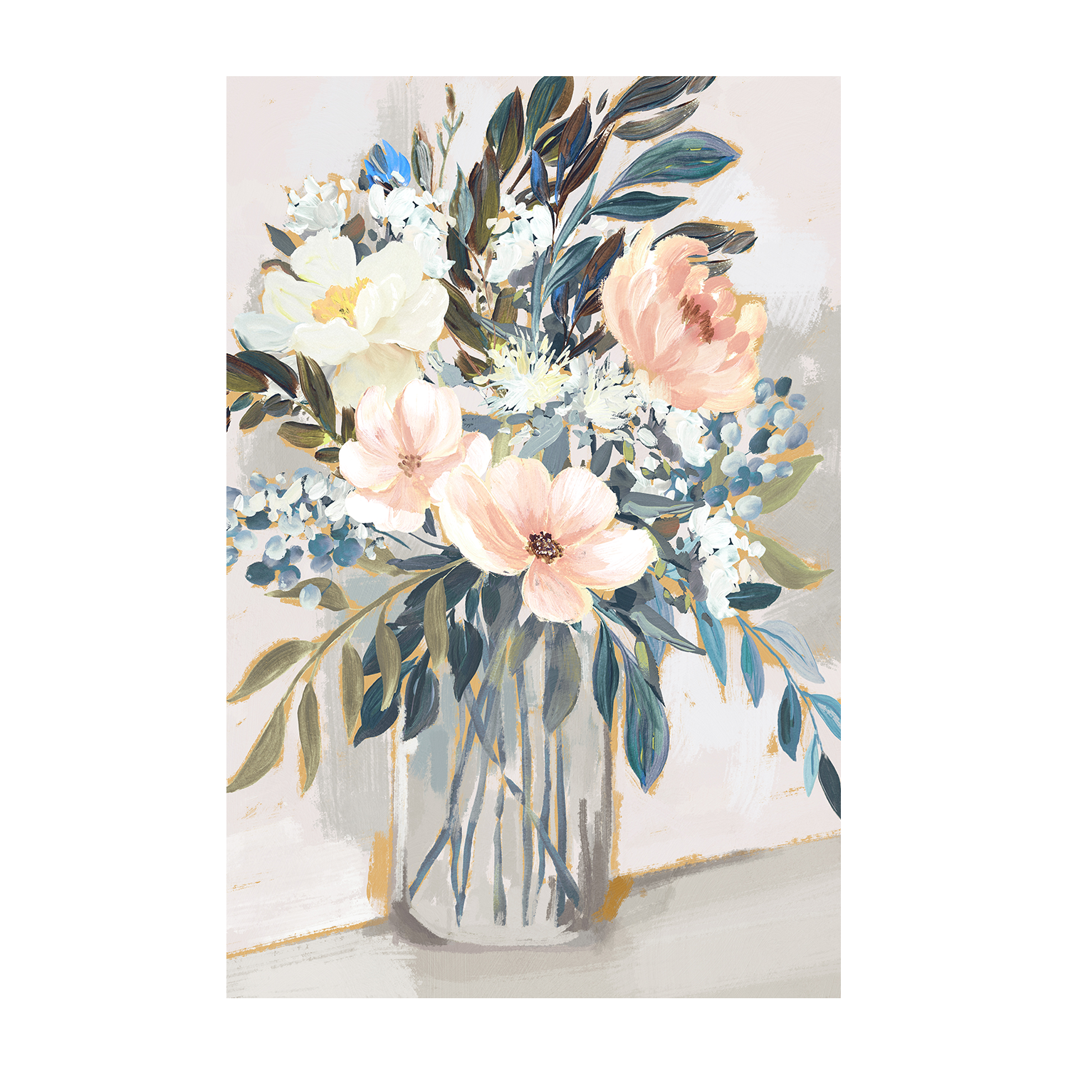 wall-art-print-canvas-poster-framed-Neutral Bouquet, Style A & B, Set of 2 , By Nina Blue-8