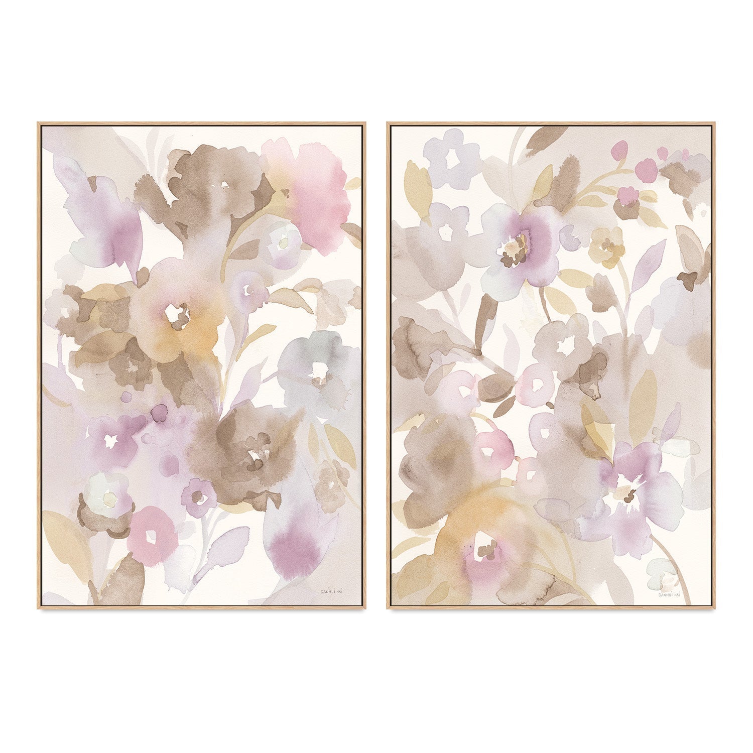 wall-art-print-canvas-poster-framed-Neutral Garden, Style A & B, Set Of 2 , By Danhui Nai-4