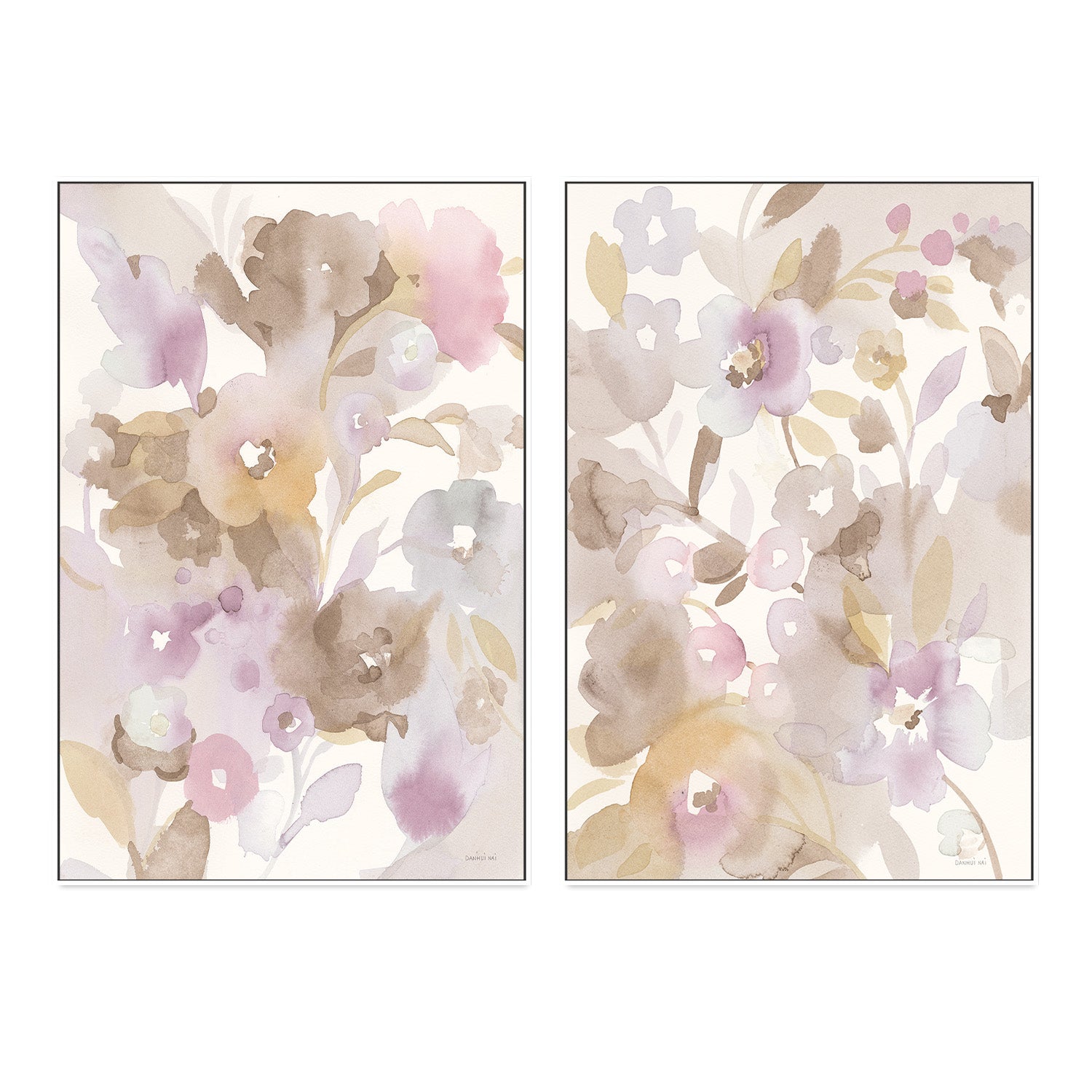 wall-art-print-canvas-poster-framed-Neutral Garden, Style A & B, Set Of 2 , By Danhui Nai-5