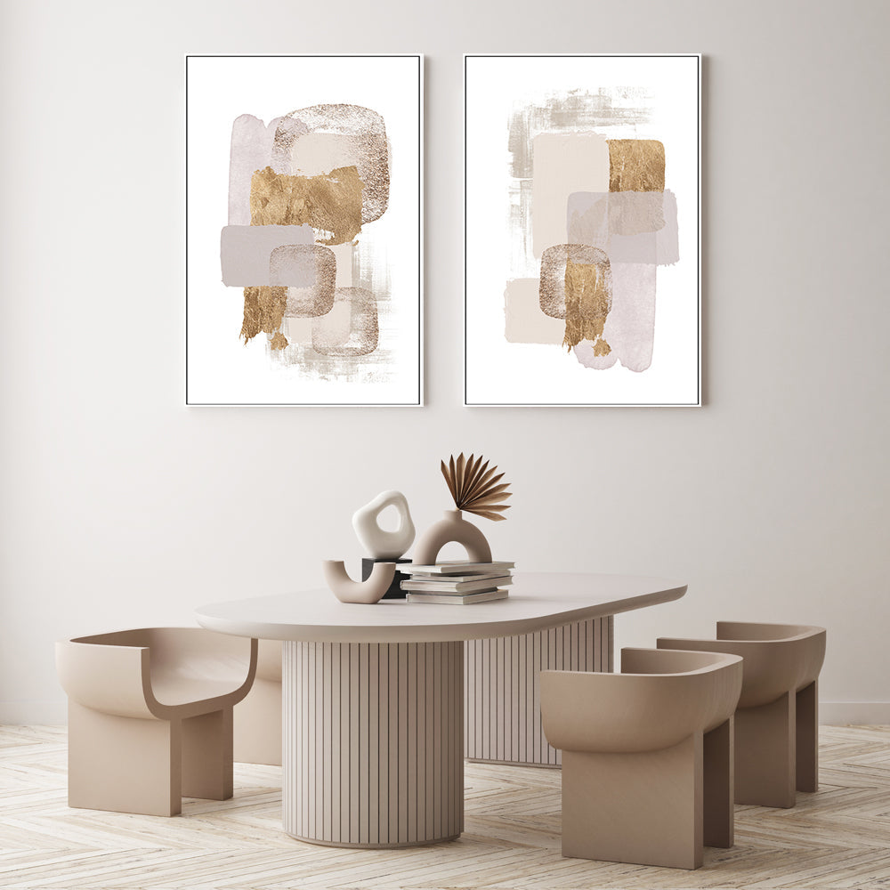 wall-art-print-canvas-poster-framed-Neutral Gold, Style A & B, Set Of 2 , By Sally Ann Moss-GIOIA-WALL-ART