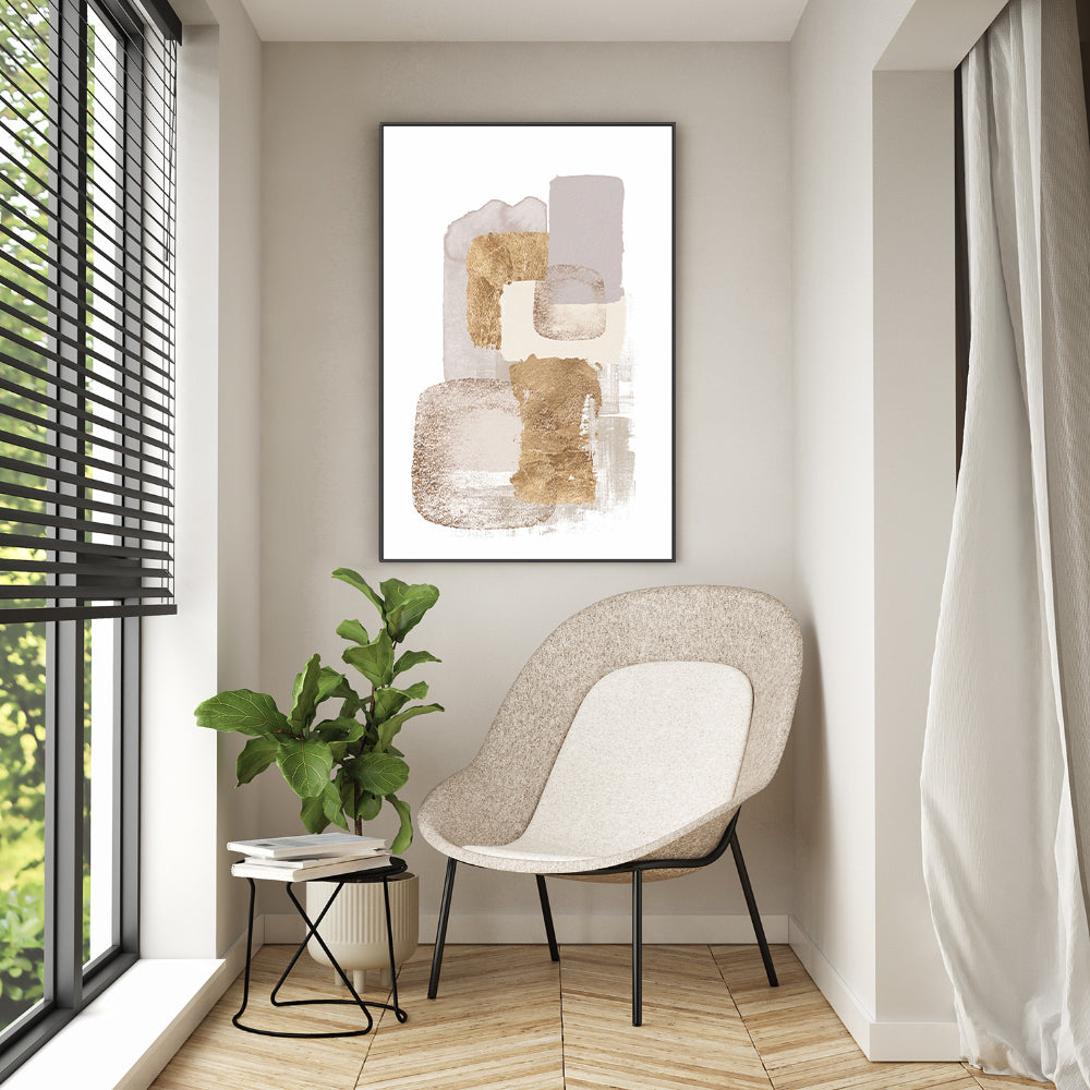 wall-art-print-canvas-poster-framed-Neutral Gold, Style C , By Sally Ann Moss-GIOIA-WALL-ART