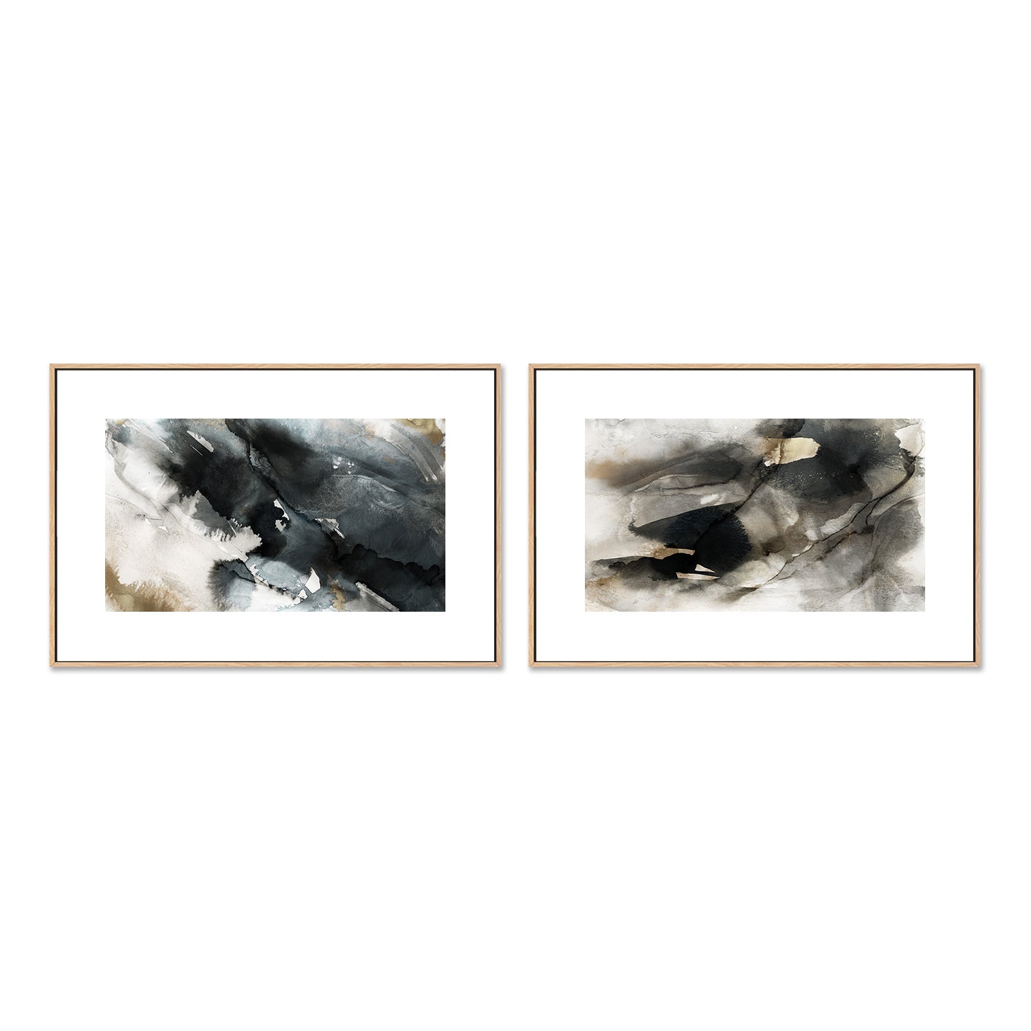 wall-art-print-canvas-poster-framed-Neutral Ink, Style C & D, Set of 2 , By Nina Blue-6