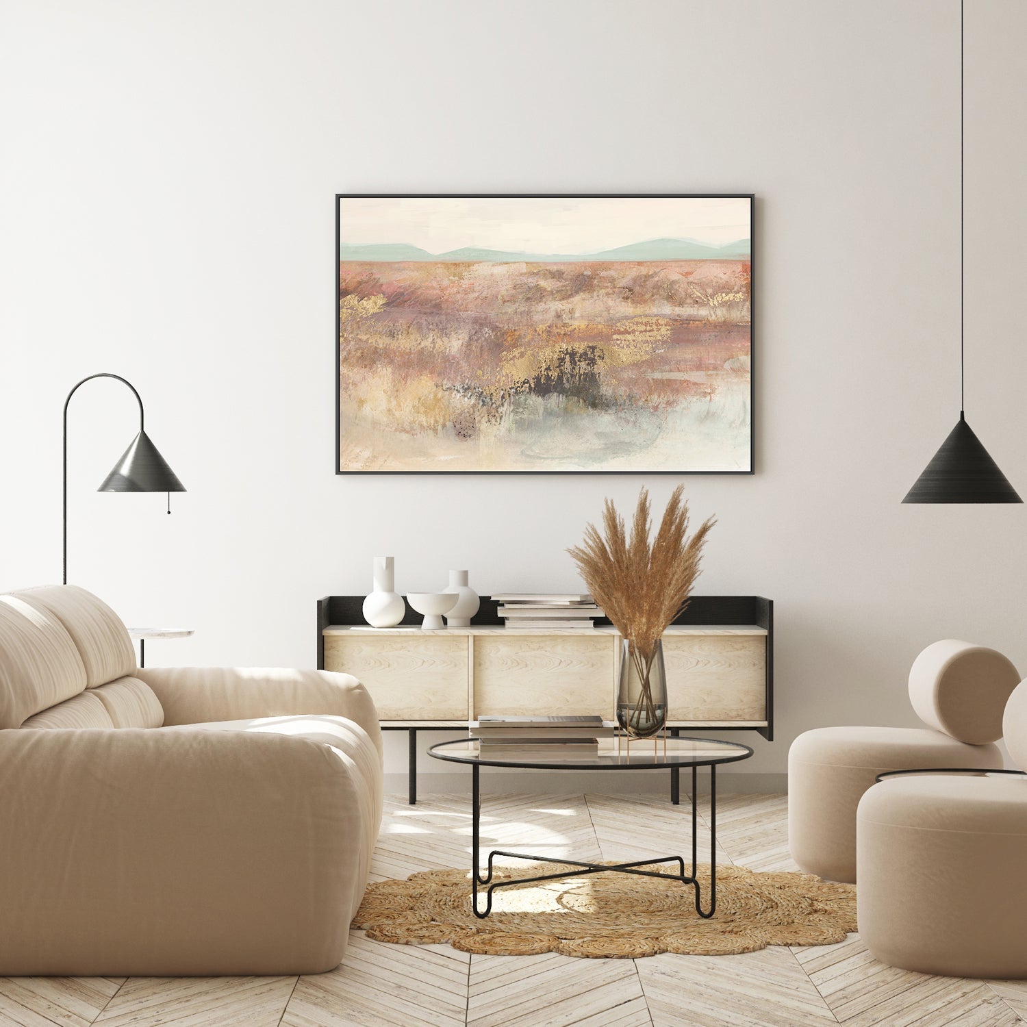 wall-art-print-canvas-poster-framed-Neutral Landscape, Warm Tones , By Nina Blue-7