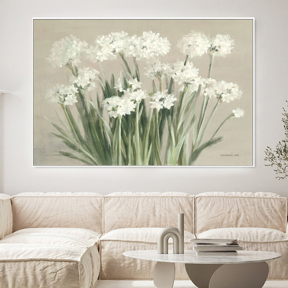 wall-art-print-canvas-poster-framed-Neutral Snowy Paperwhites , By Danhui Nai-2