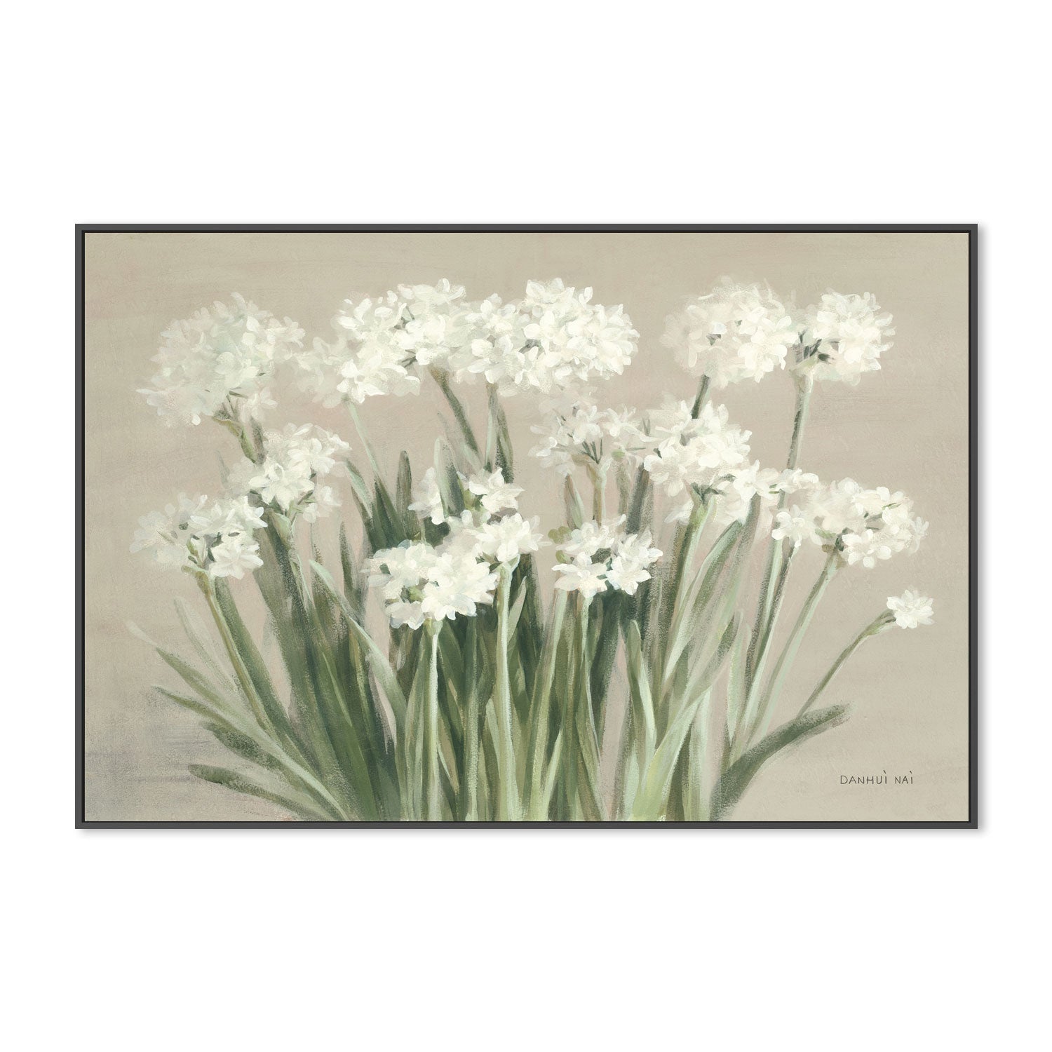 wall-art-print-canvas-poster-framed-Neutral Snowy Paperwhites , By Danhui Nai-3