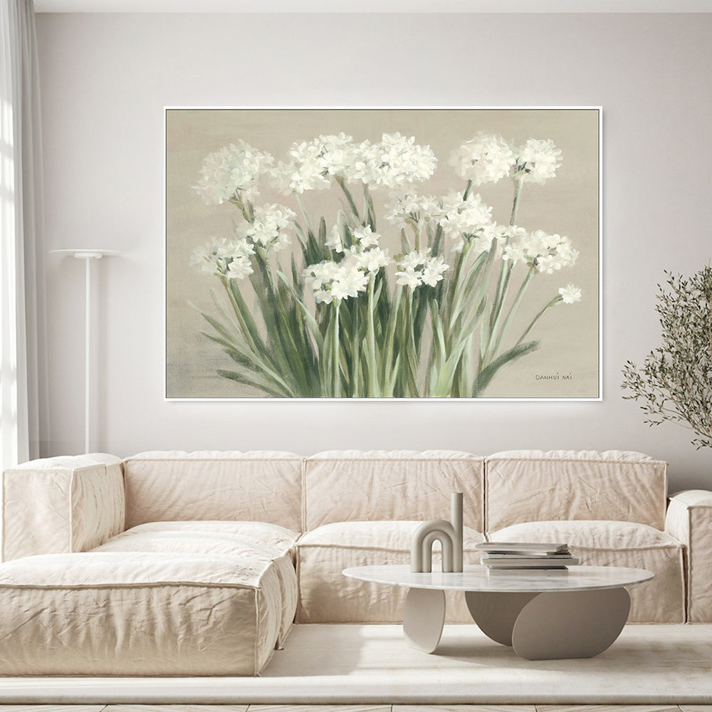 wall-art-print-canvas-poster-framed-Neutral Snowy Paperwhites , By Danhui Nai-7