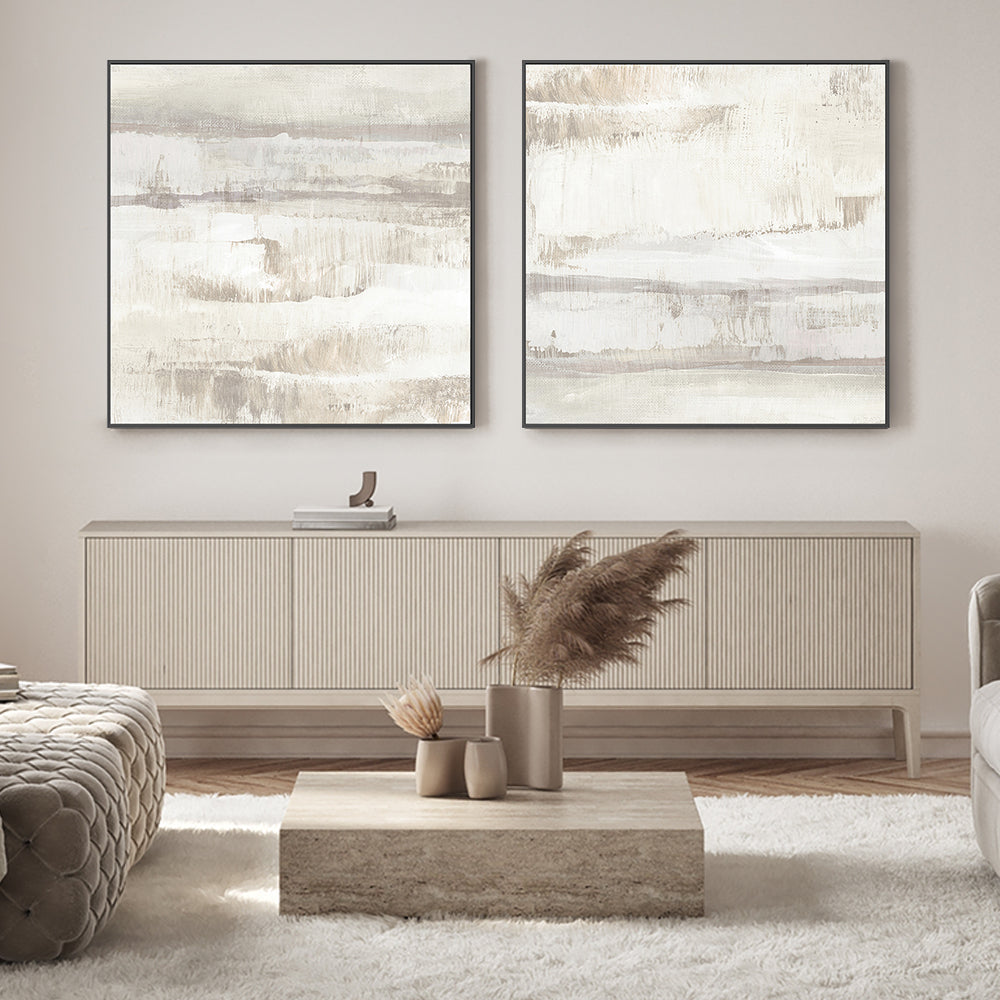 wall-art-print-canvas-poster-framed-Neutral Texture, Style C & D, Set Of 2 , By Nina Blue-2