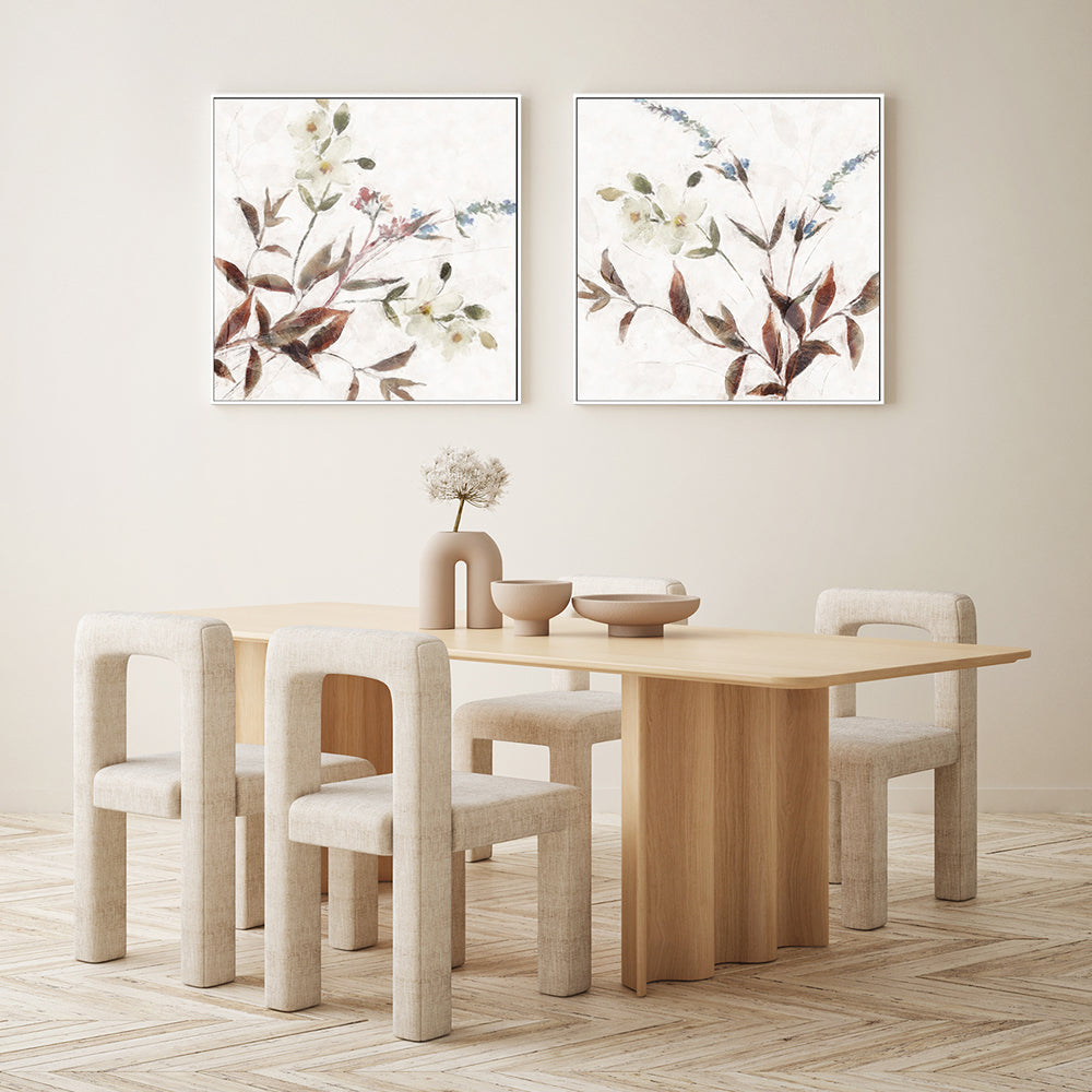 wall-art-print-canvas-poster-framed-Neutral Wild Flowers, Style A & B, Set of 2 , By Nina Blue-2