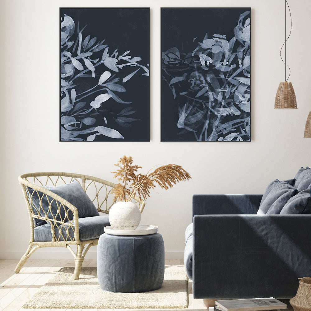 wall-art-print-canvas-poster-framed-Night Blooms, Style A & B, Set Of 2 , By Dan Hobday-GIOIA-WALL-ART