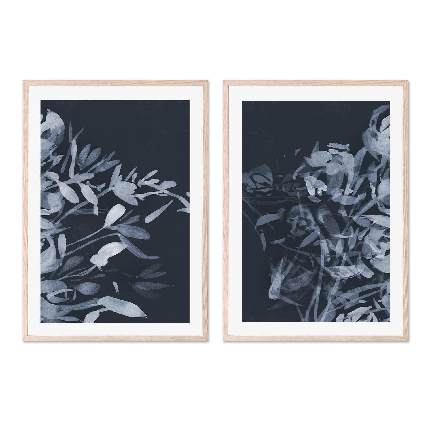 wall-art-print-canvas-poster-framed-Night Blooms, Style A & B, Set Of 2 , By Dan Hobday-GIOIA-WALL-ART