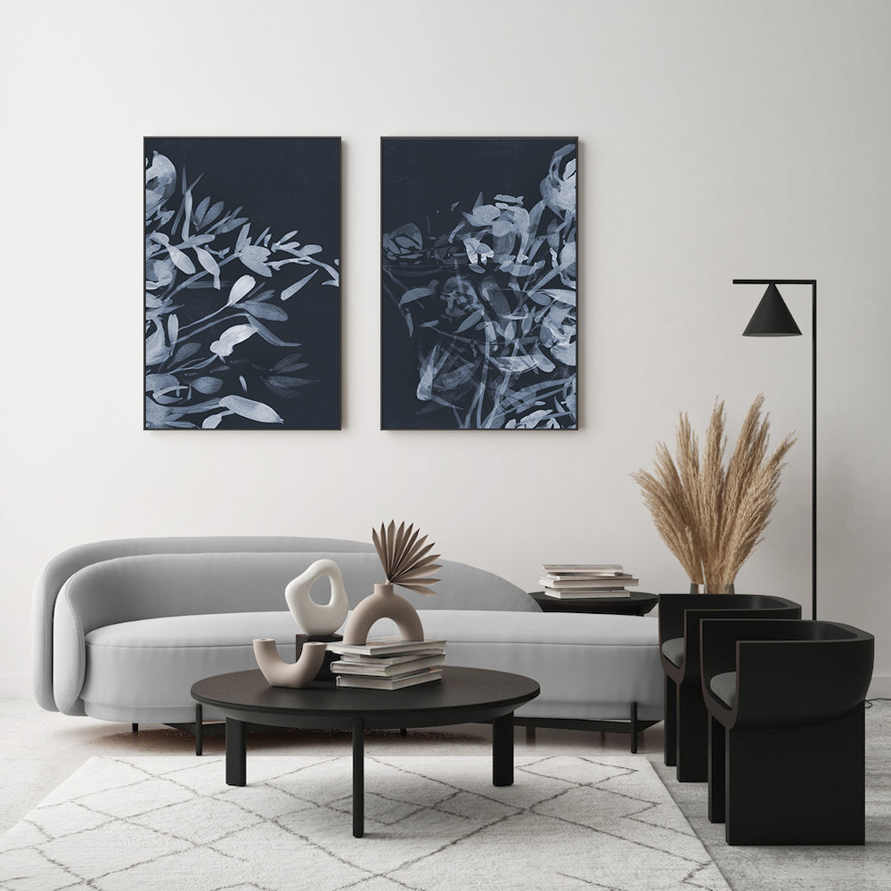 wall-art-print-canvas-poster-framed-Night Blooms, Style A & B, Set Of 2 , By Dan Hobday-GIOIA-WALL-ART