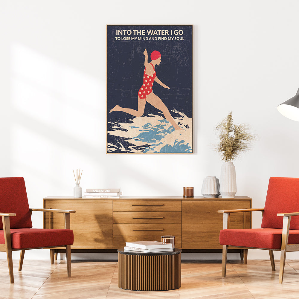 wall-art-print-canvas-poster-framed-Night Swimmer , By Jon Downer-GIOIA-WALL-ART