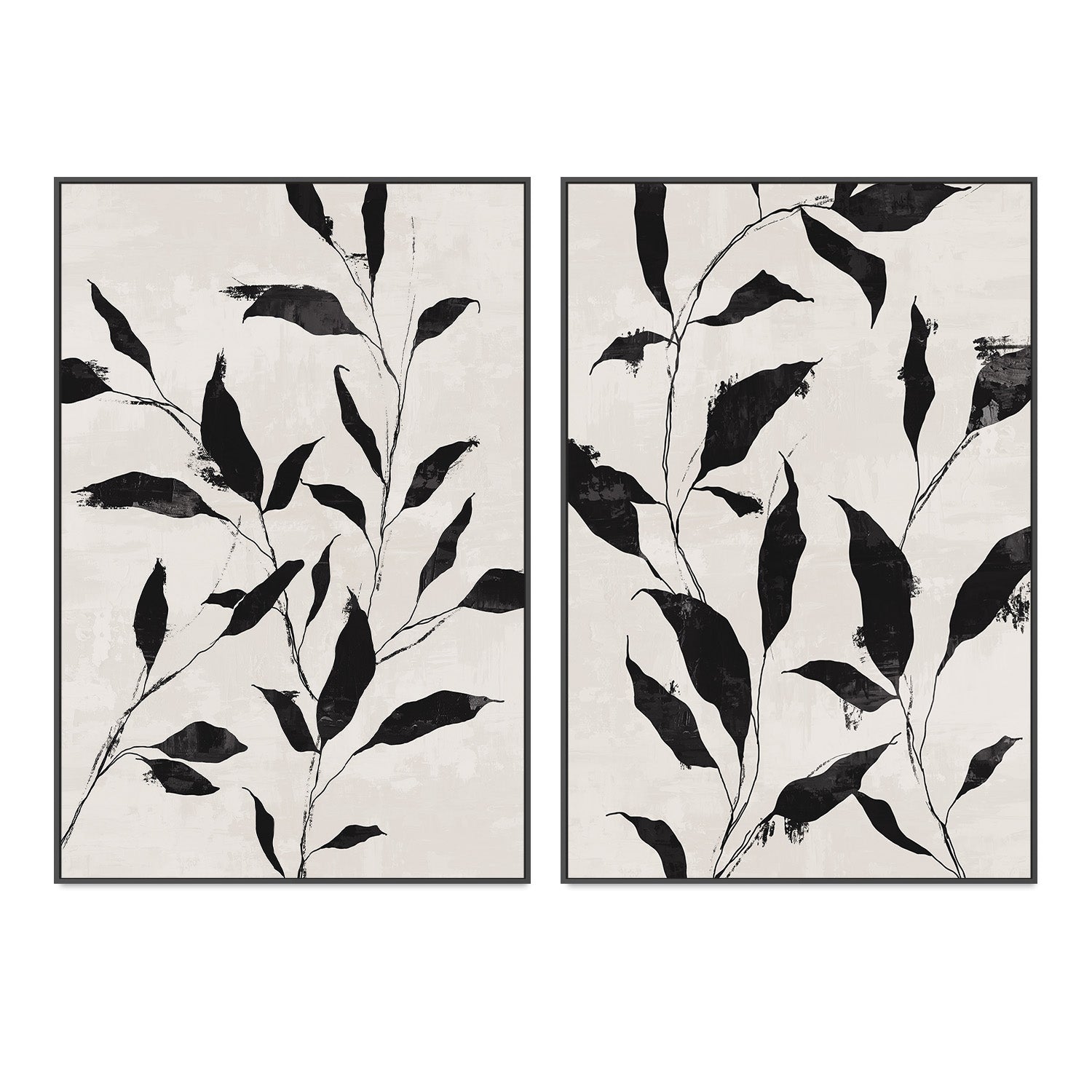 wall-art-print-canvas-poster-framed-Noir Botanical, Style A & B, Set of 2 , By Nina Blue-3