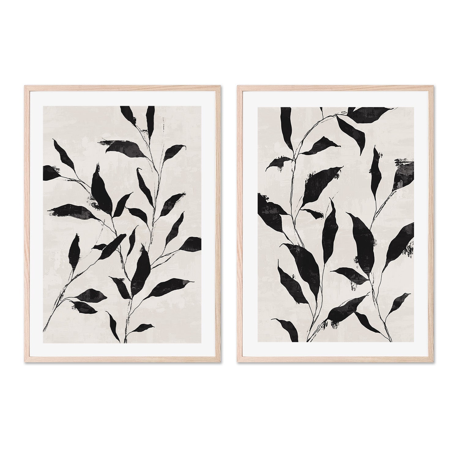 wall-art-print-canvas-poster-framed-Noir Botanical, Style A & B, Set of 2 , By Nina Blue-6