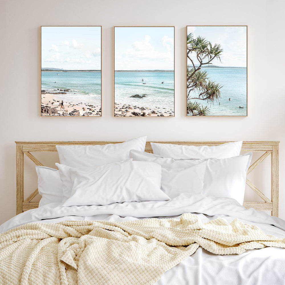 wall-art-print-canvas-poster-framed-Noosa Breeze, Paddle And Pandandus, Set Of 3 , By Tricia Brennan-GIOIA-WALL-ART