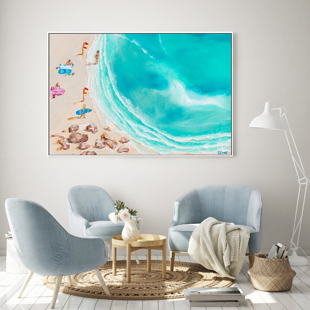 wall-art-print-canvas-poster-framed-Noosa Surf Beach, Style A , By Belinda Stone-GIOIA-WALL-ART