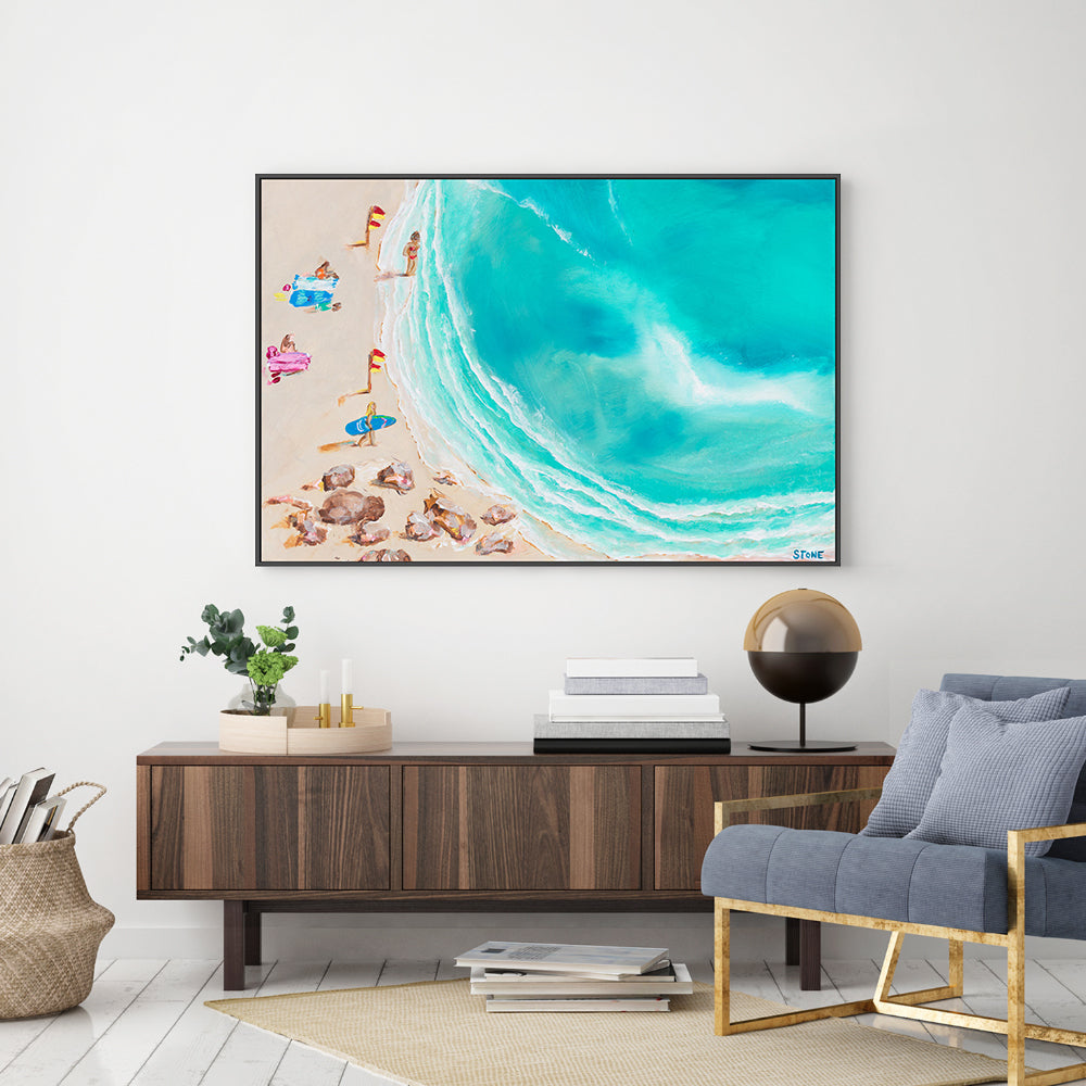 wall-art-print-canvas-poster-framed-Noosa Surf Beach, Style A , By Belinda Stone-GIOIA-WALL-ART