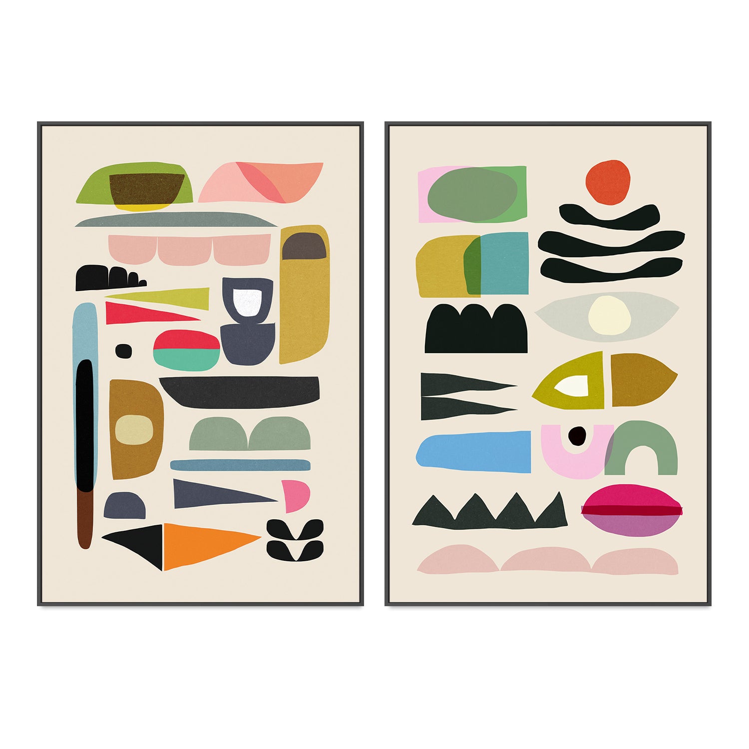 wall-art-print-canvas-poster-framed-Nord, Style A & B, Set Of 2 , By Dan Hobday-GIOIA-WALL-ART