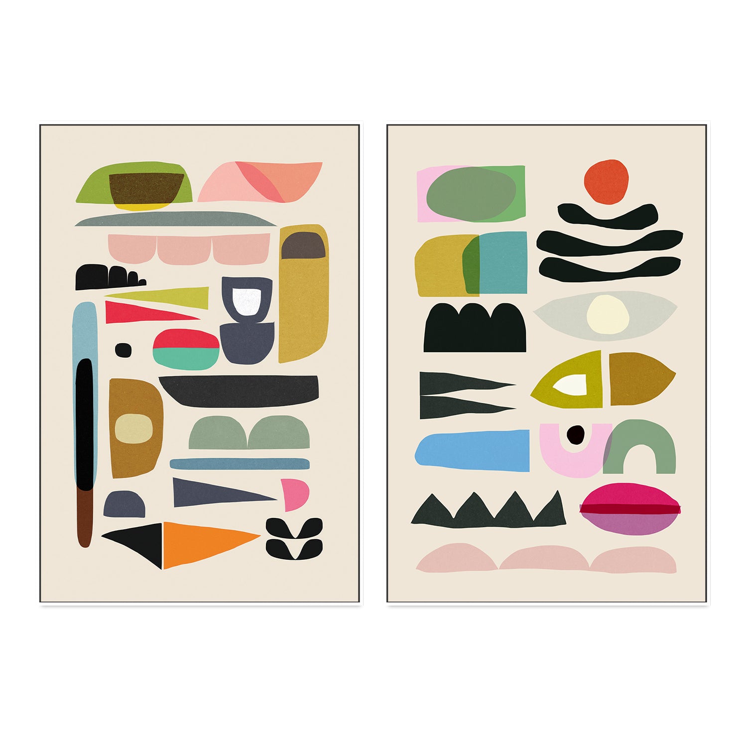 wall-art-print-canvas-poster-framed-Nord, Style A & B, Set Of 2 , By Dan Hobday-GIOIA-WALL-ART