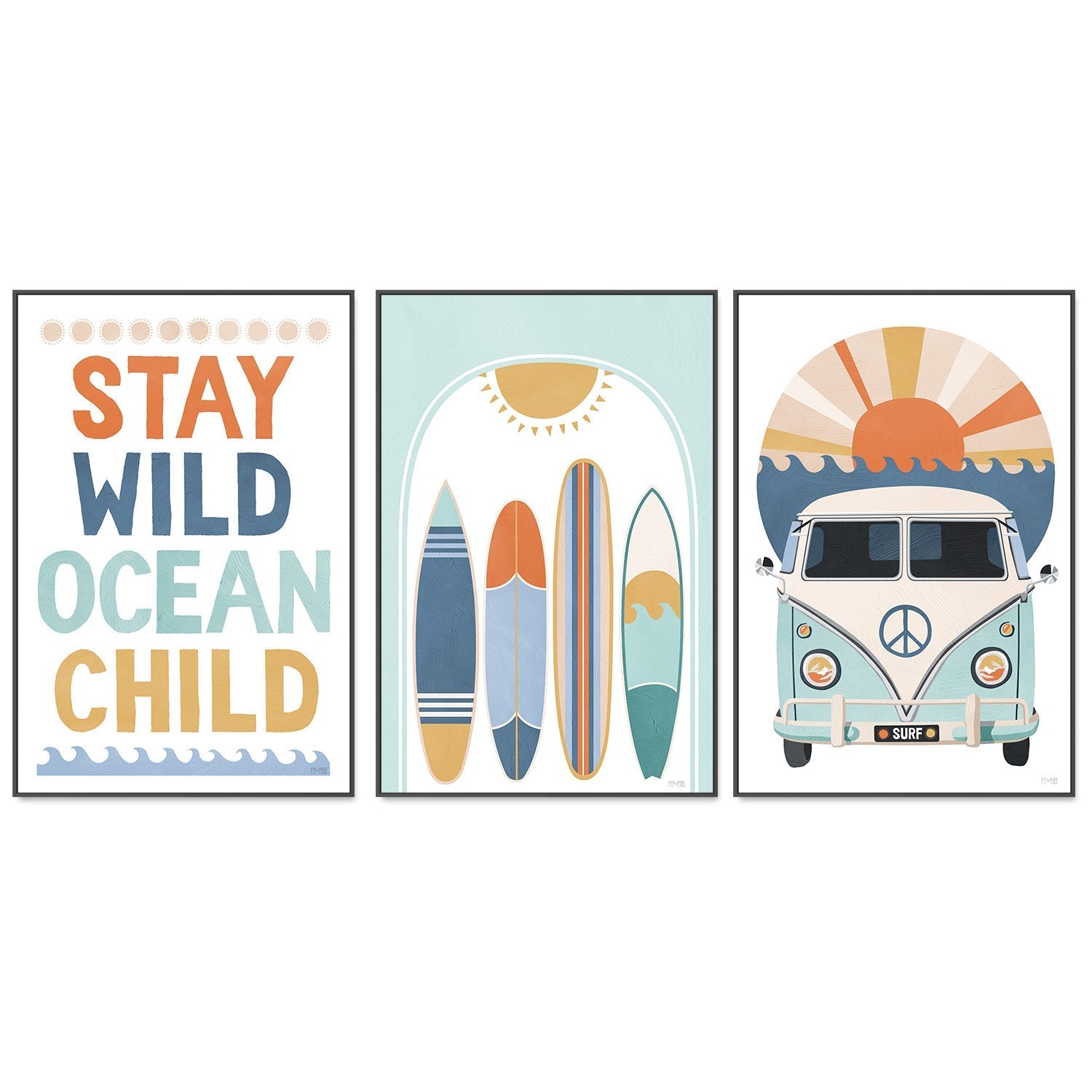 wall-art-print-canvas-poster-framed-Ocean Child, Set of 3 , By Pip and Phee-3