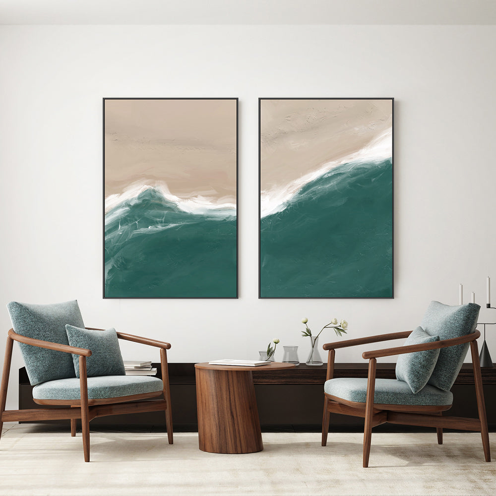 wall-art-print-canvas-poster-framed-Ocean From Above, Style A & B, Set Of 2 , By Karine Tonial Grimm-8