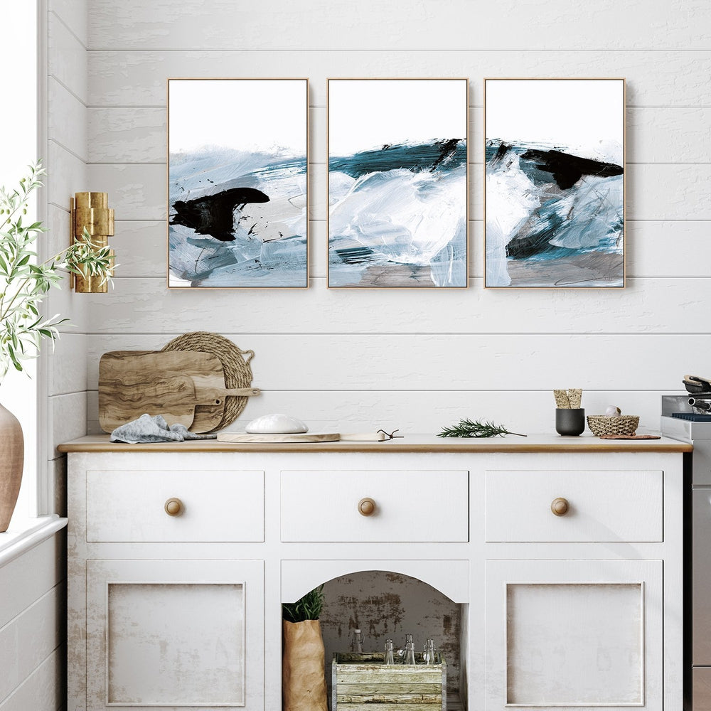 wall-art-print-canvas-poster-framed-Oceans, Set Of 3 , By Dan Hobday-by-Dan Hobday-Gioia Wall Art