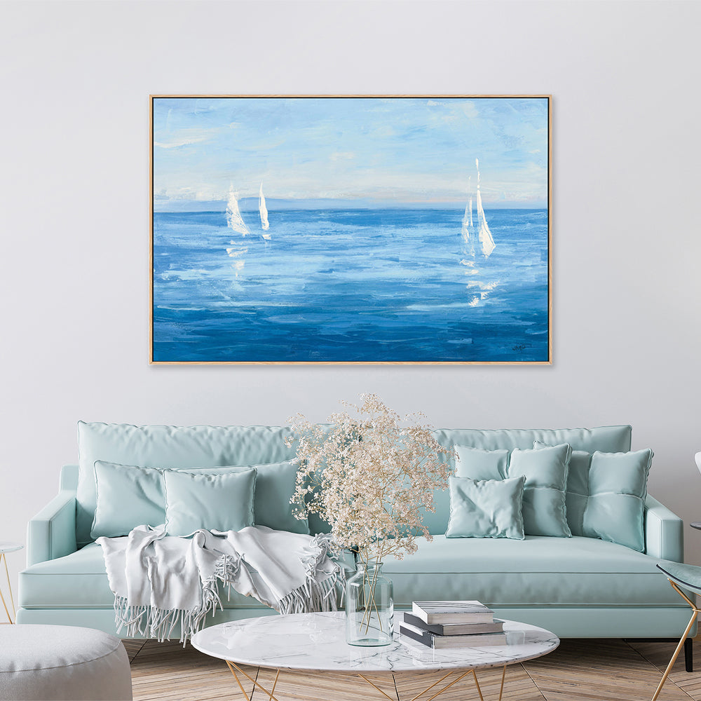 wall-art-print-canvas-poster-framed-Open Sail with Turquoise-by-Julia Purinton-Gioia Wall Art