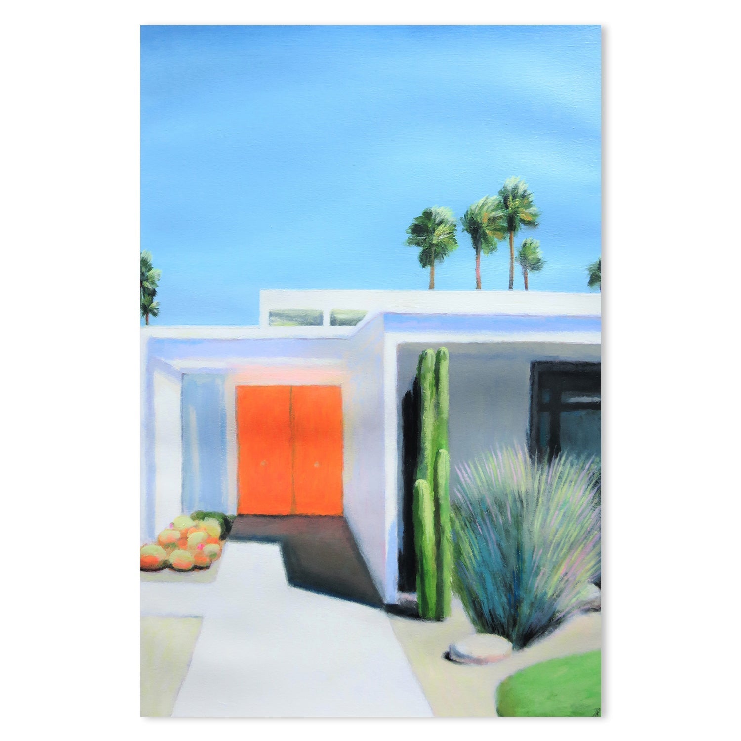 wall-art-print-canvas-poster-framed-Orange Door-by-Ieva Baklane-Gioia Wall Art