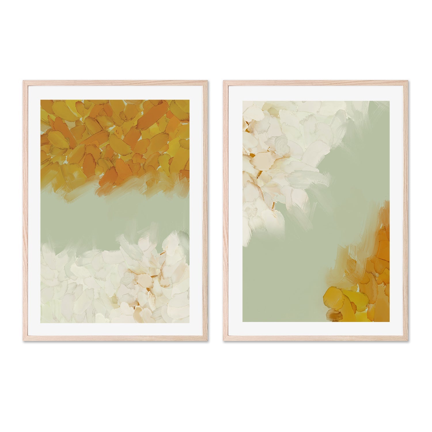 wall-art-print-canvas-poster-framed-Orange Petals, Style A & B, Set Of 2 , By Karine Tonial Grimm-GIOIA-WALL-ART