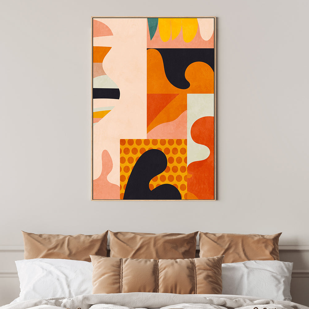 wall-art-print-canvas-poster-framed-Orange Revival, Style A-GIOIA-WALL-ART