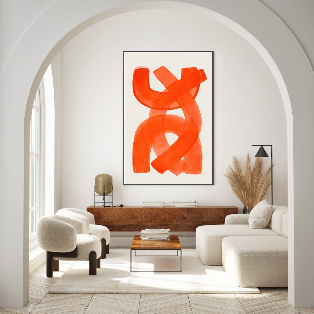 wall-art-print-canvas-poster-framed-Orange Strokes , By Ejaaz Haniff-GIOIA-WALL-ART