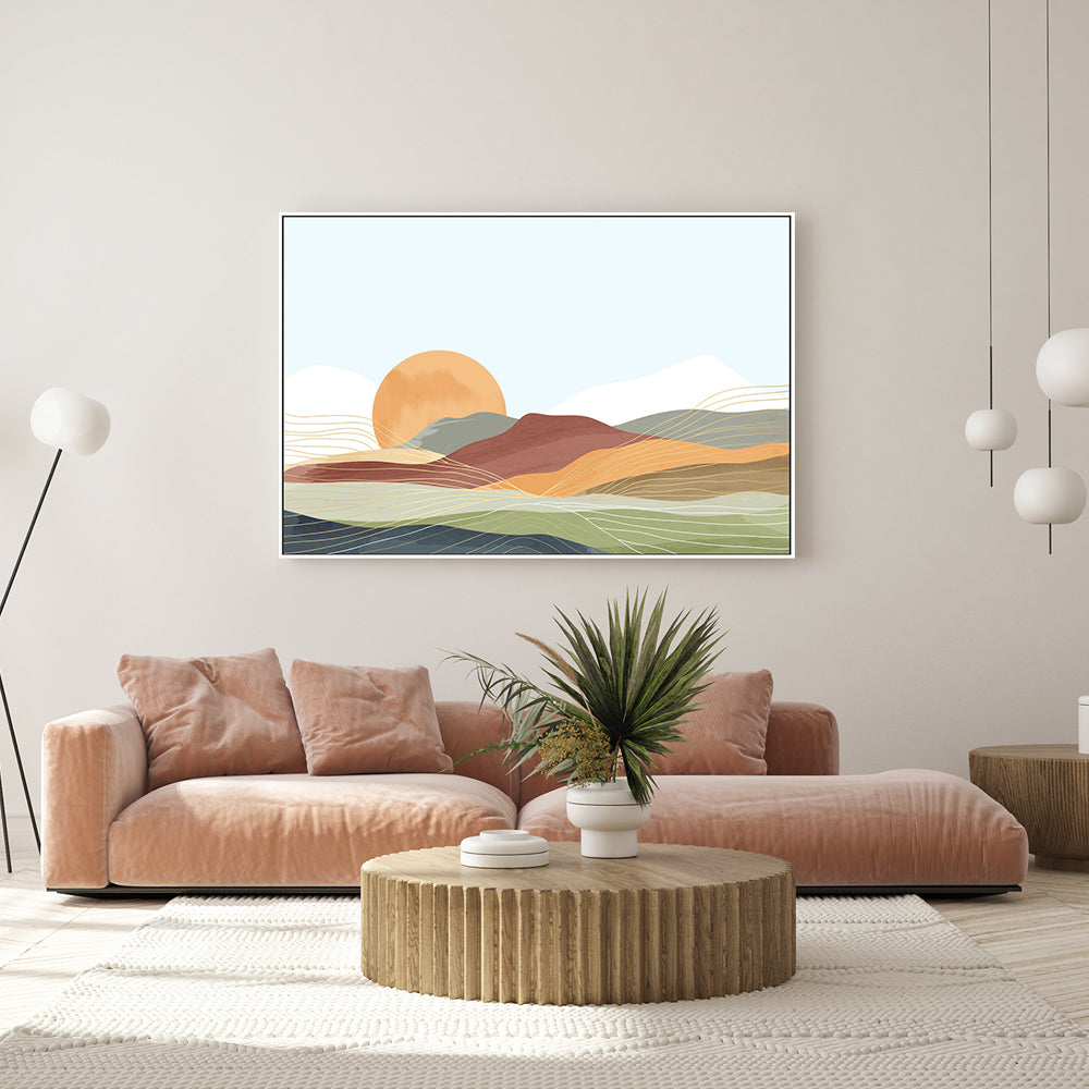 wall-art-print-canvas-poster-framed-Orange Sunset-GIOIA-WALL-ART