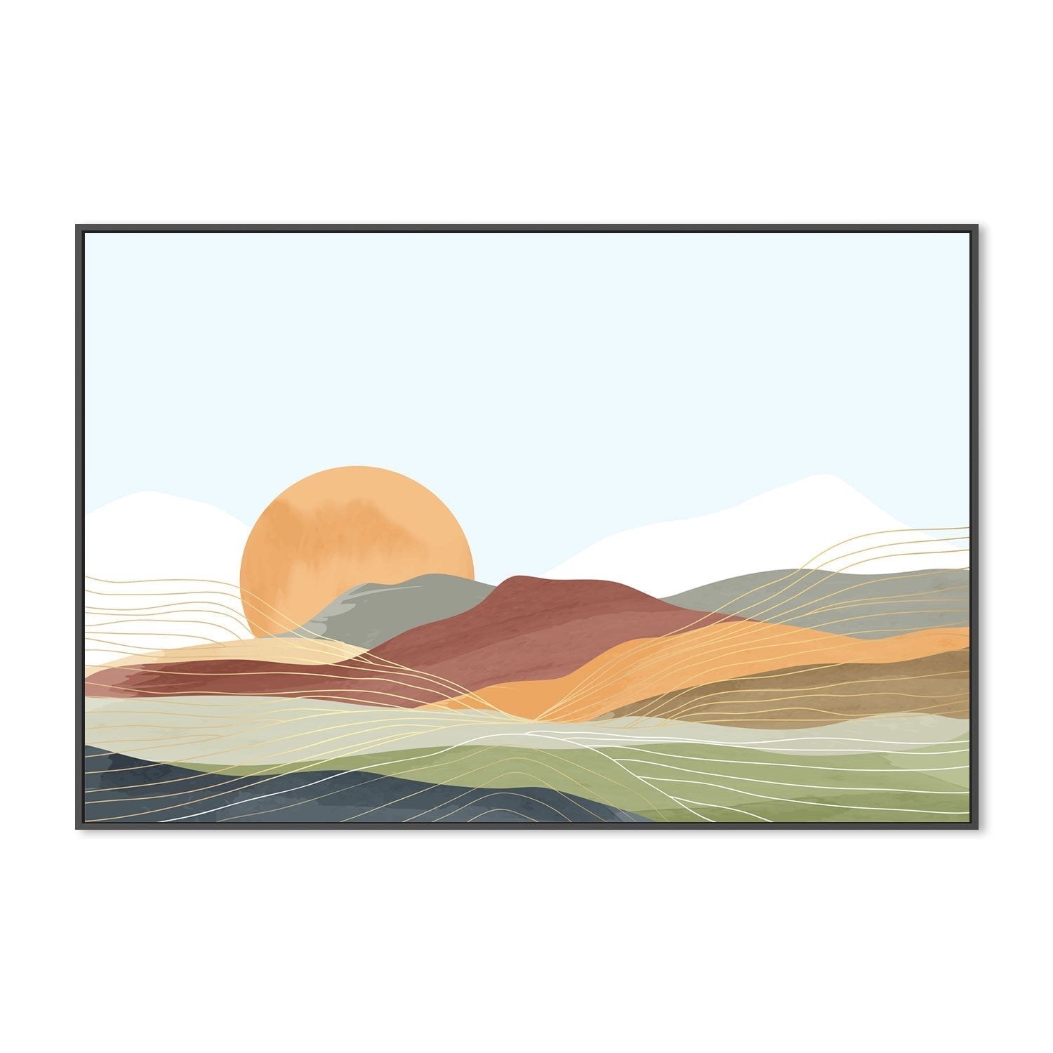 wall-art-print-canvas-poster-framed-Orange Sunset-GIOIA-WALL-ART