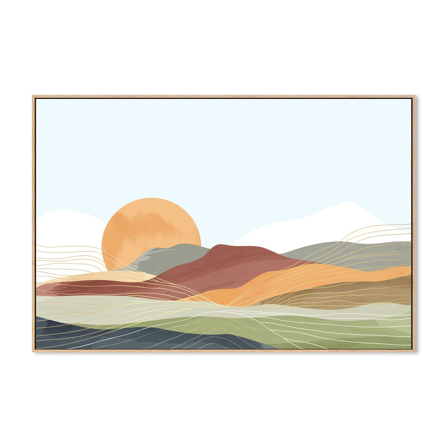 wall-art-print-canvas-poster-framed-Orange Sunset-GIOIA-WALL-ART