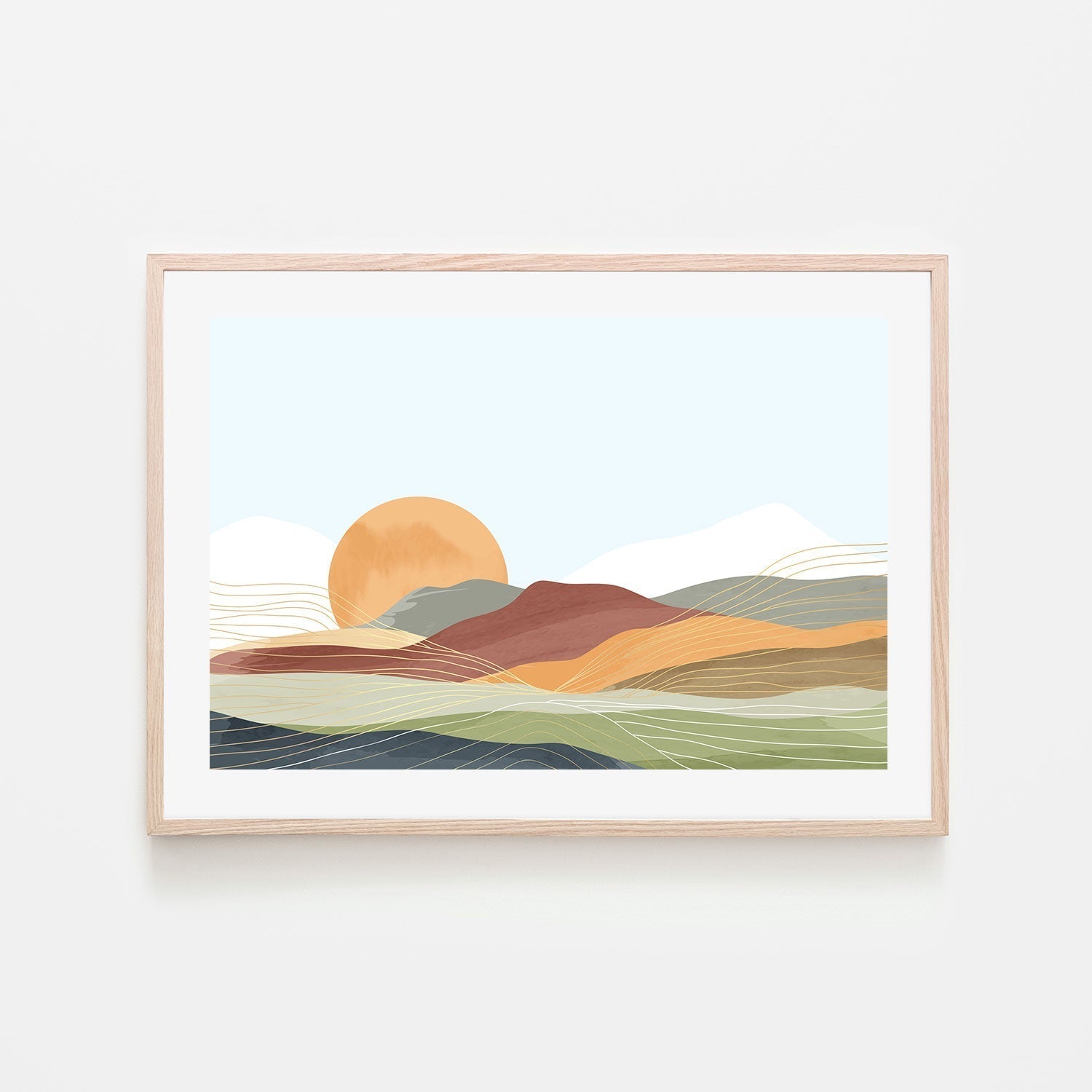 wall-art-print-canvas-poster-framed-Orange Sunset-GIOIA-WALL-ART