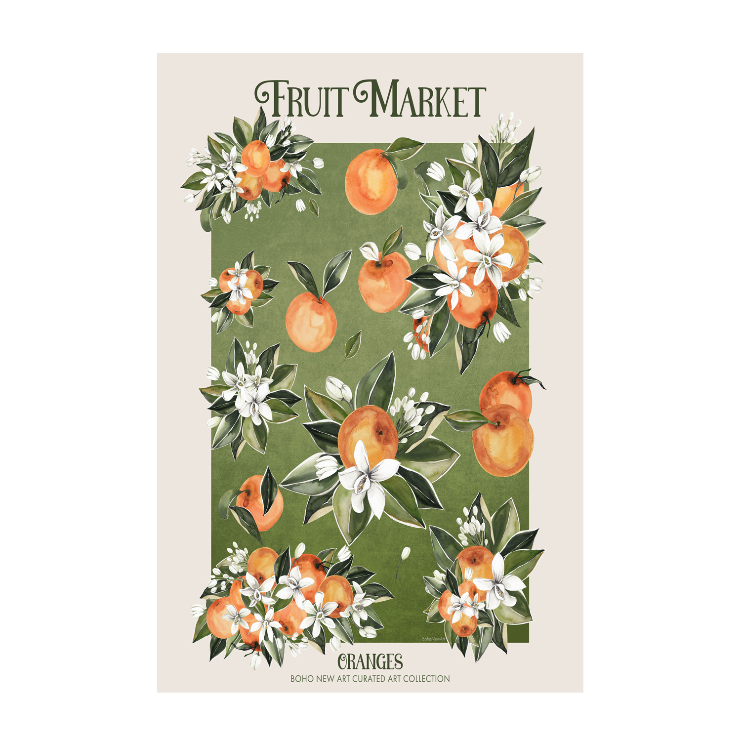 wall-art-print-canvas-poster-framed-Oranges At The Fruit Market , By Emel Tunaboylu-GIOIA-WALL-ART