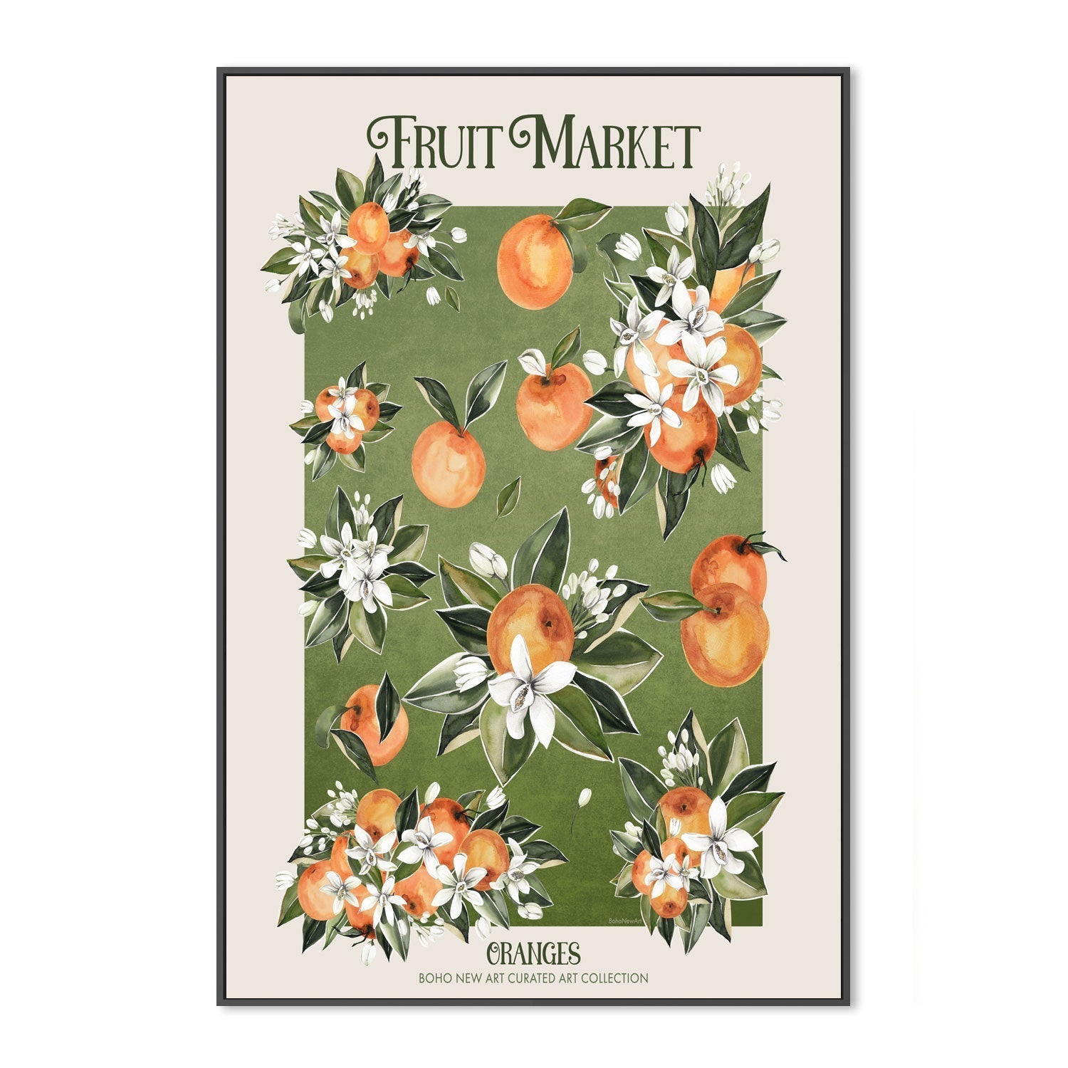 wall-art-print-canvas-poster-framed-Oranges At The Fruit Market , By Emel Tunaboylu-GIOIA-WALL-ART