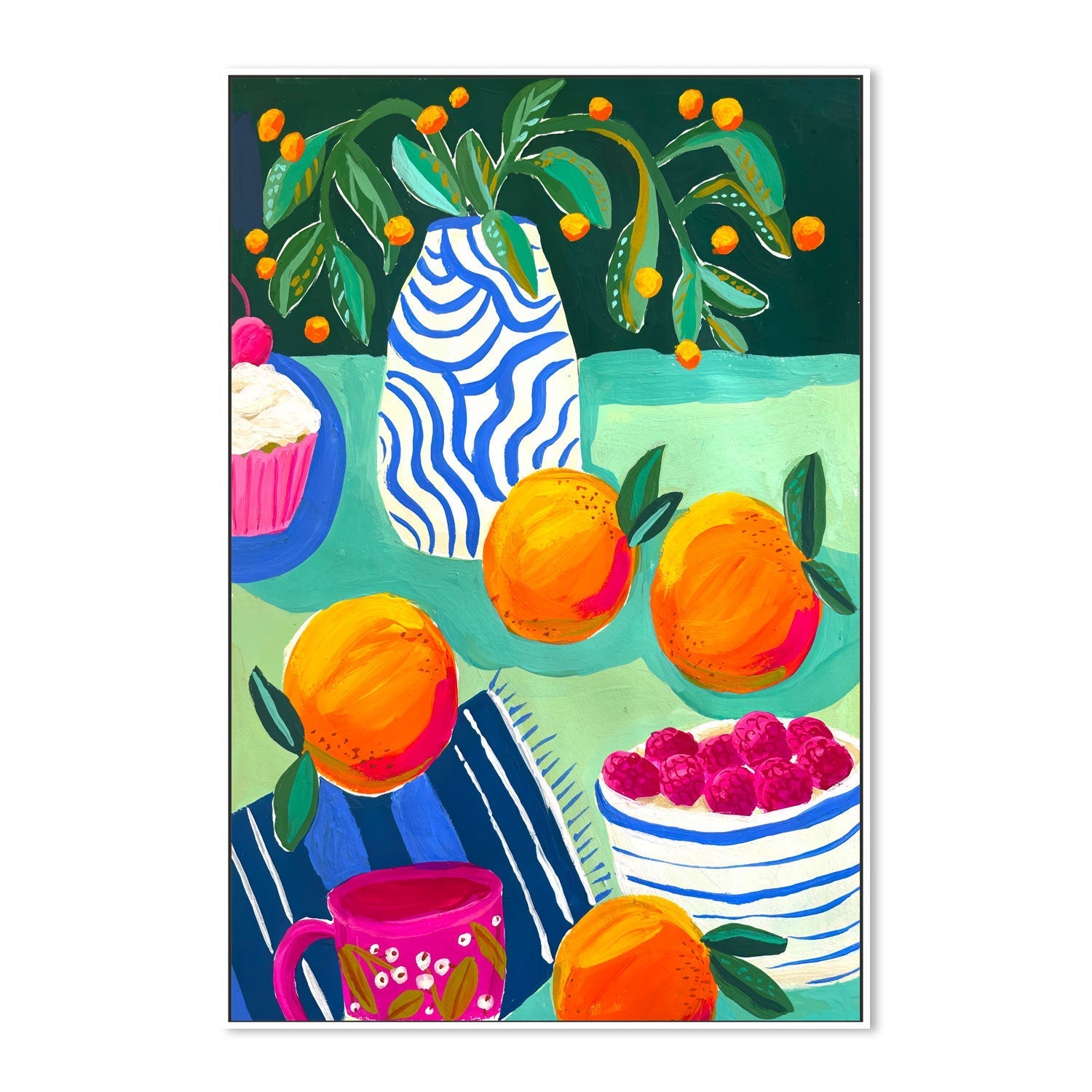 wall-art-print-canvas-poster-framed-Oranges, Berries And Cupcakes , By Kelly Angelovic-5