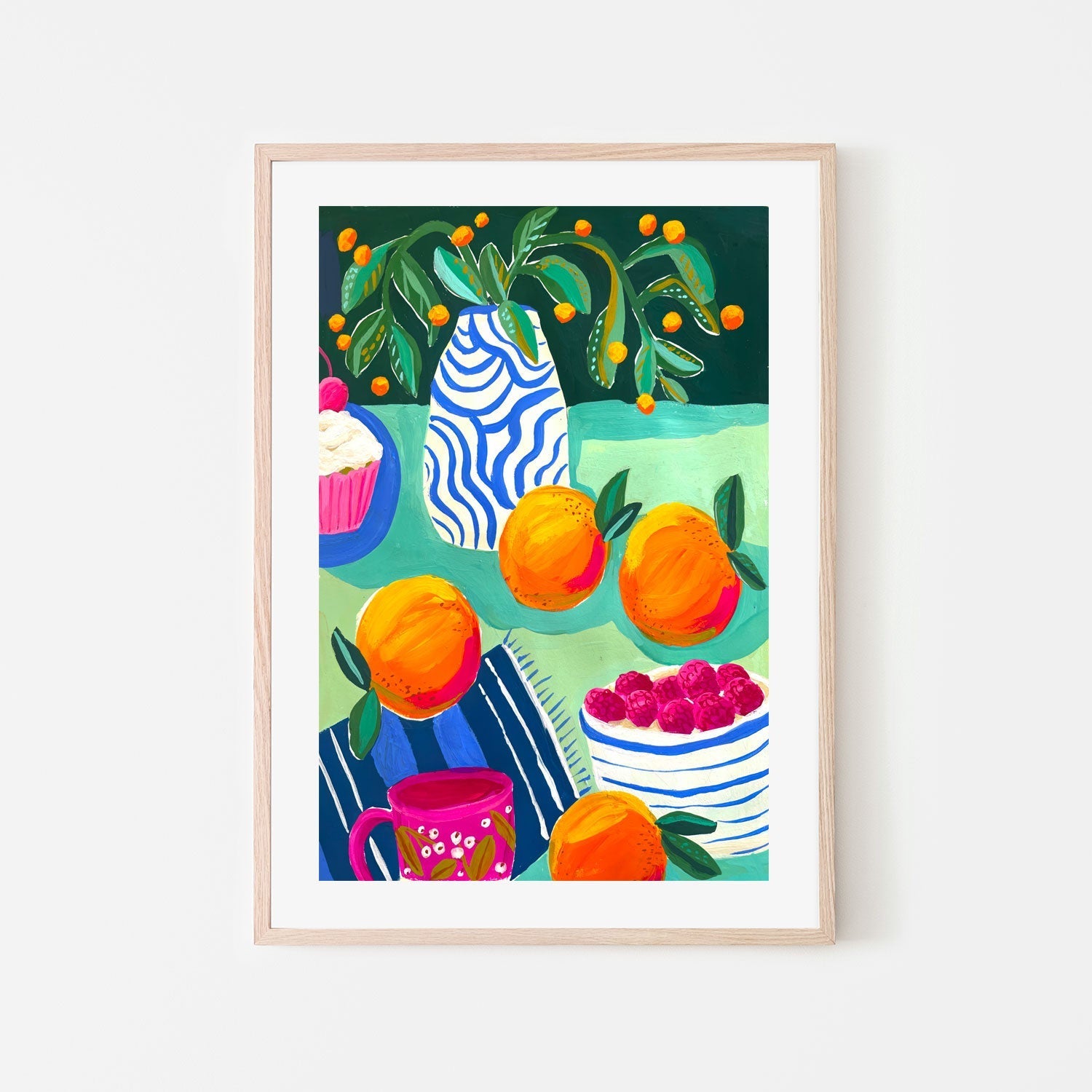 wall-art-print-canvas-poster-framed-Oranges, Berries And Cupcakes , By Kelly Angelovic-6